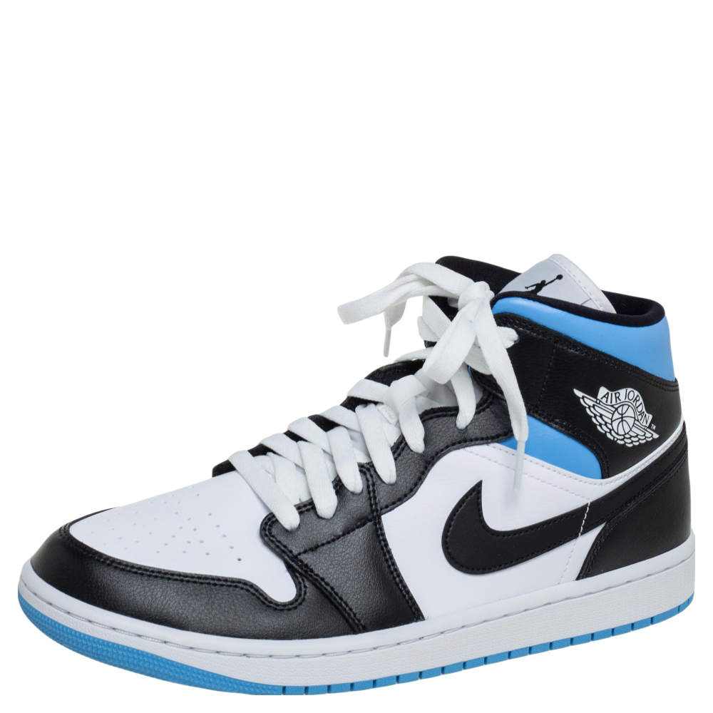 Air Jordan 1 Mid  Multicolor Leather High Top Sneakers Size 44
