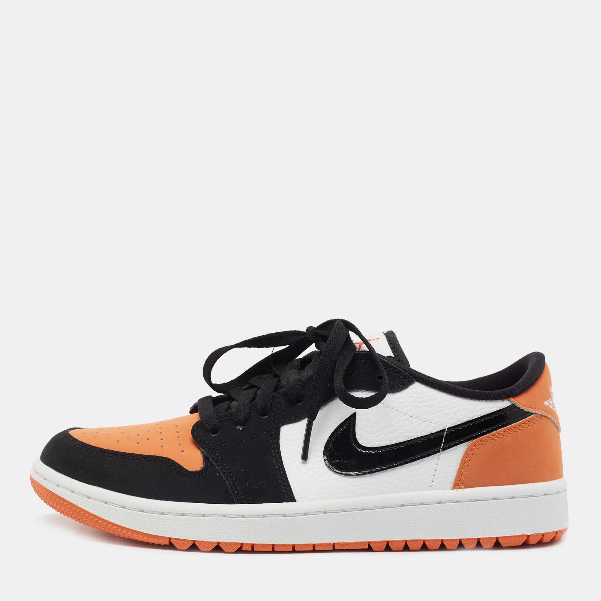 Pre Owned Air Jordan 1 Tricolor Leather Golf Low Top Sneakers Size 42