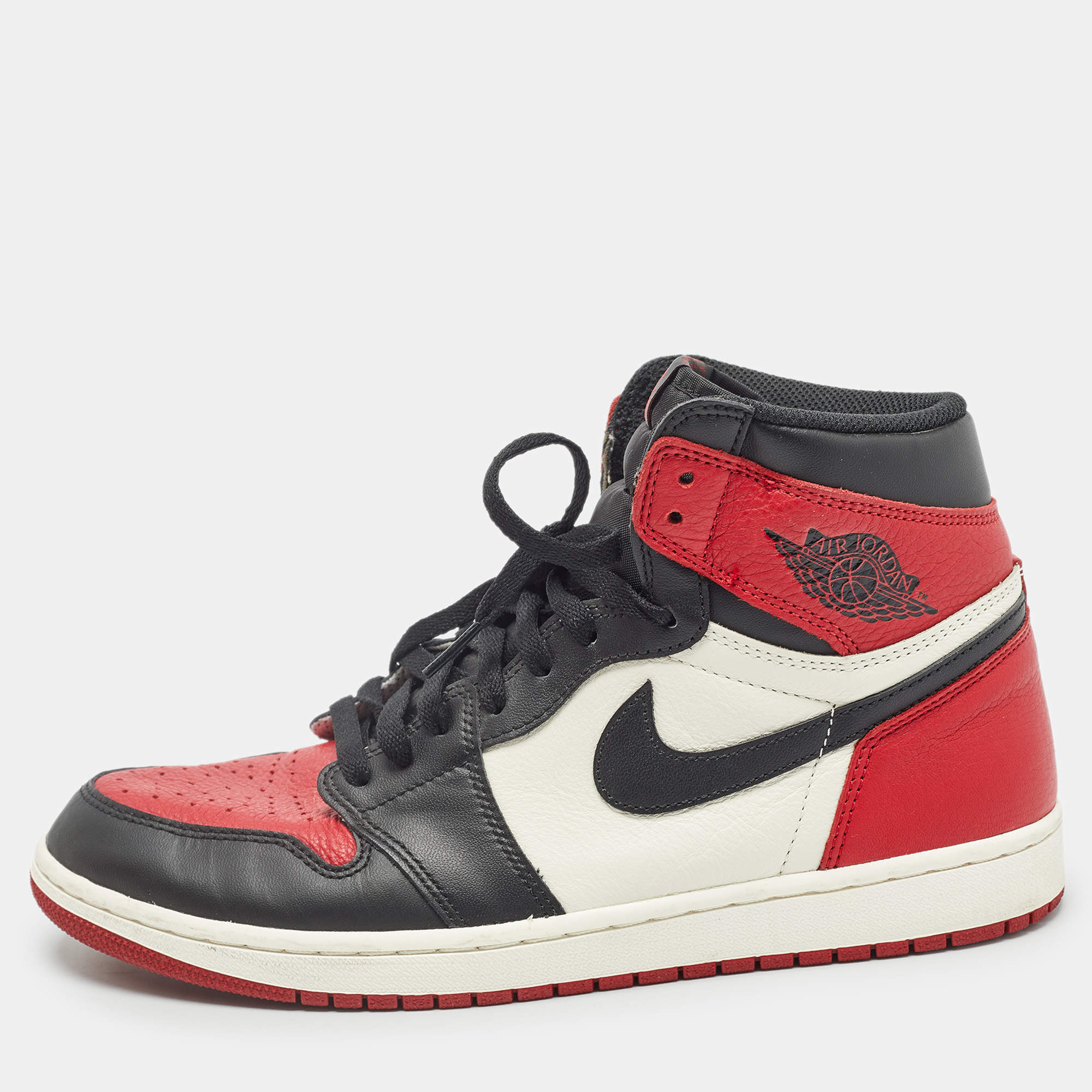 Pre Owned Air Jordans Multicolor Leather Air Jordan 1 High Top Sneakers Size 45