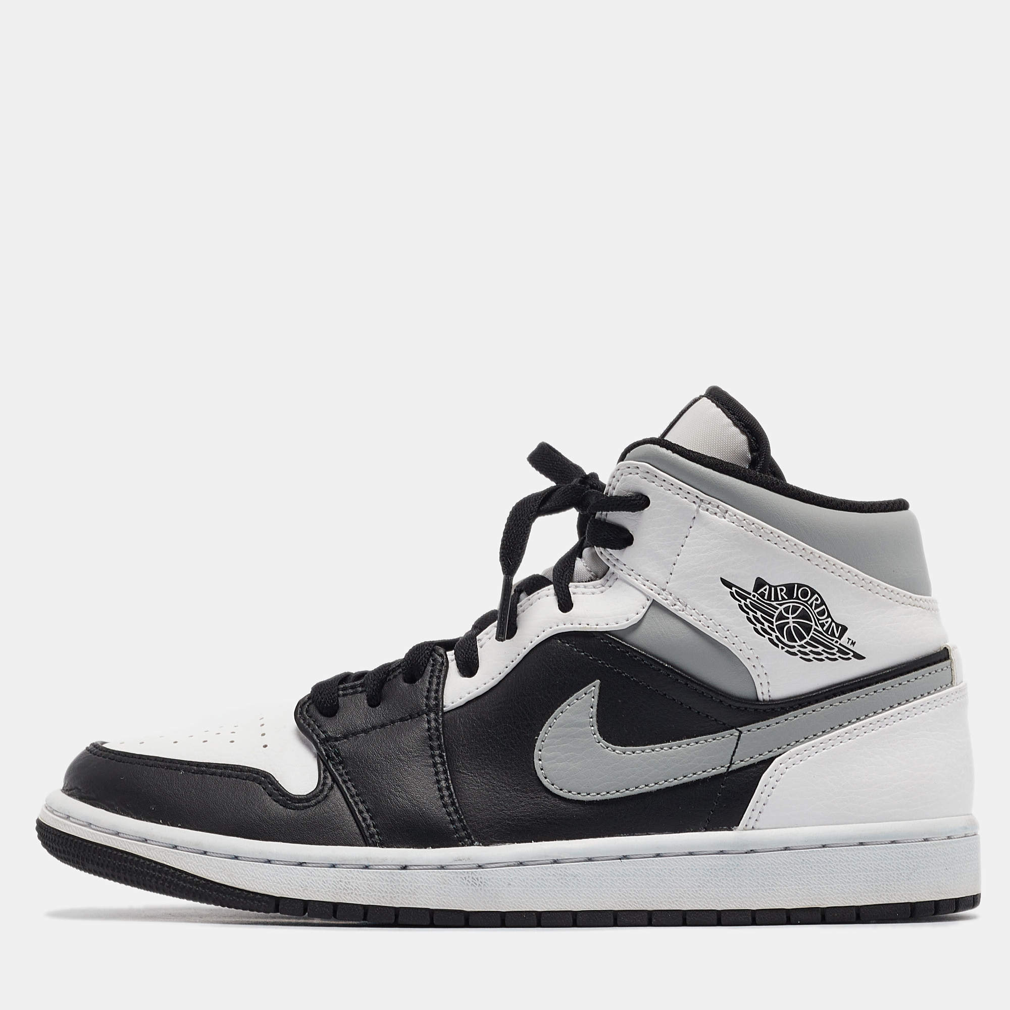 Air Jordans Multicolor Leather Jordan 1 Mid White Shadow Sneakers Size 42