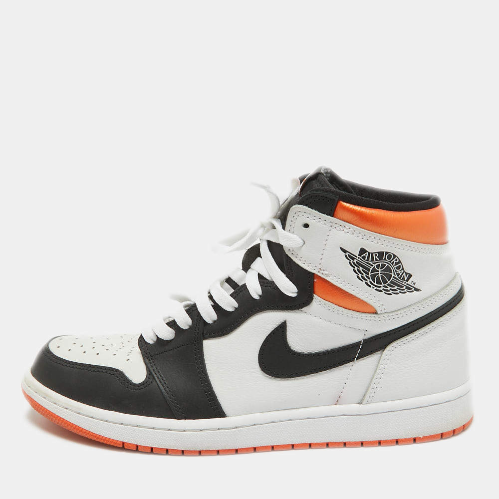 Pre Owned Air Jordans Multicolor Leather Air Jordan 1 High Top Sneakers Size 43