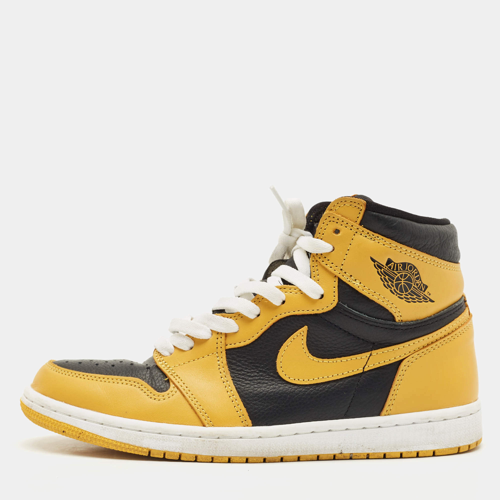 Pre Owned Air Jordans Tricolor Leather Jordan 1 Retro High OG Sneakers Size 41