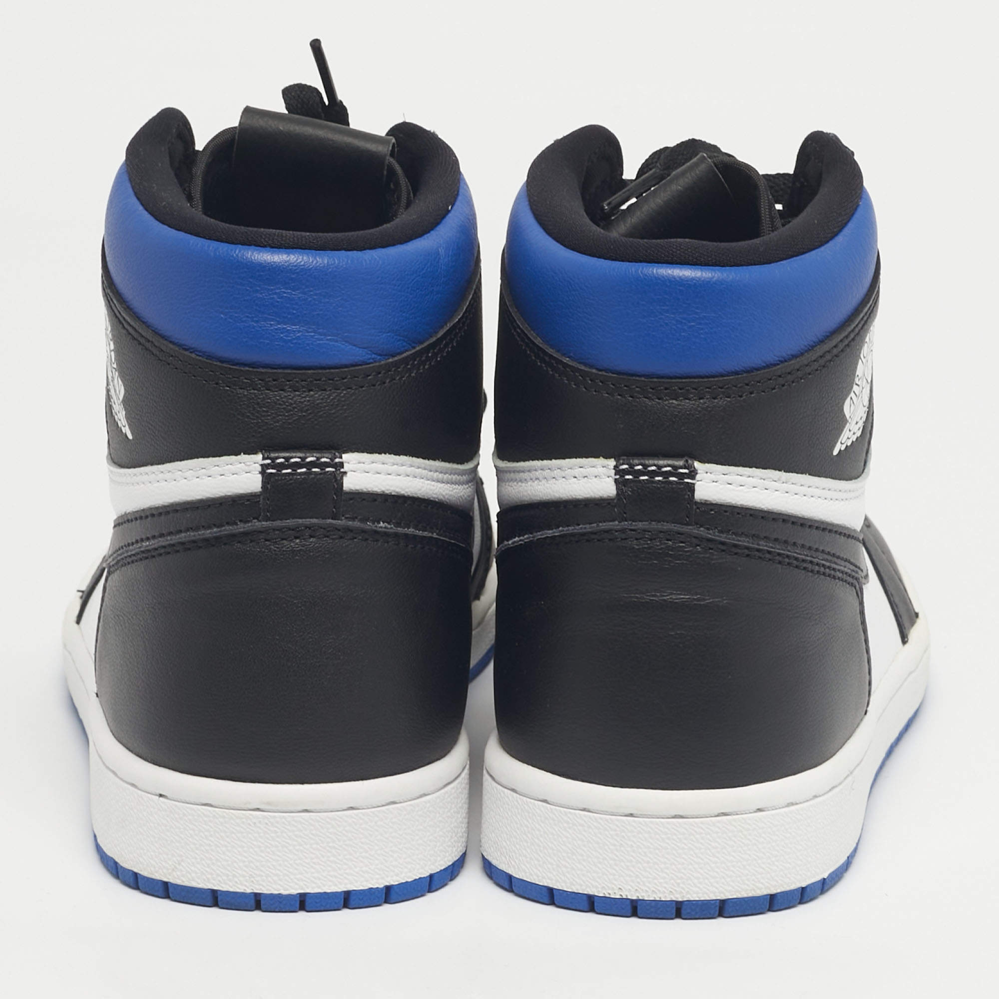 Pre Owned Air Jordans Multicolor Leather Jordan 1 Retro High Royal Toe Sneakers Size 45.5
