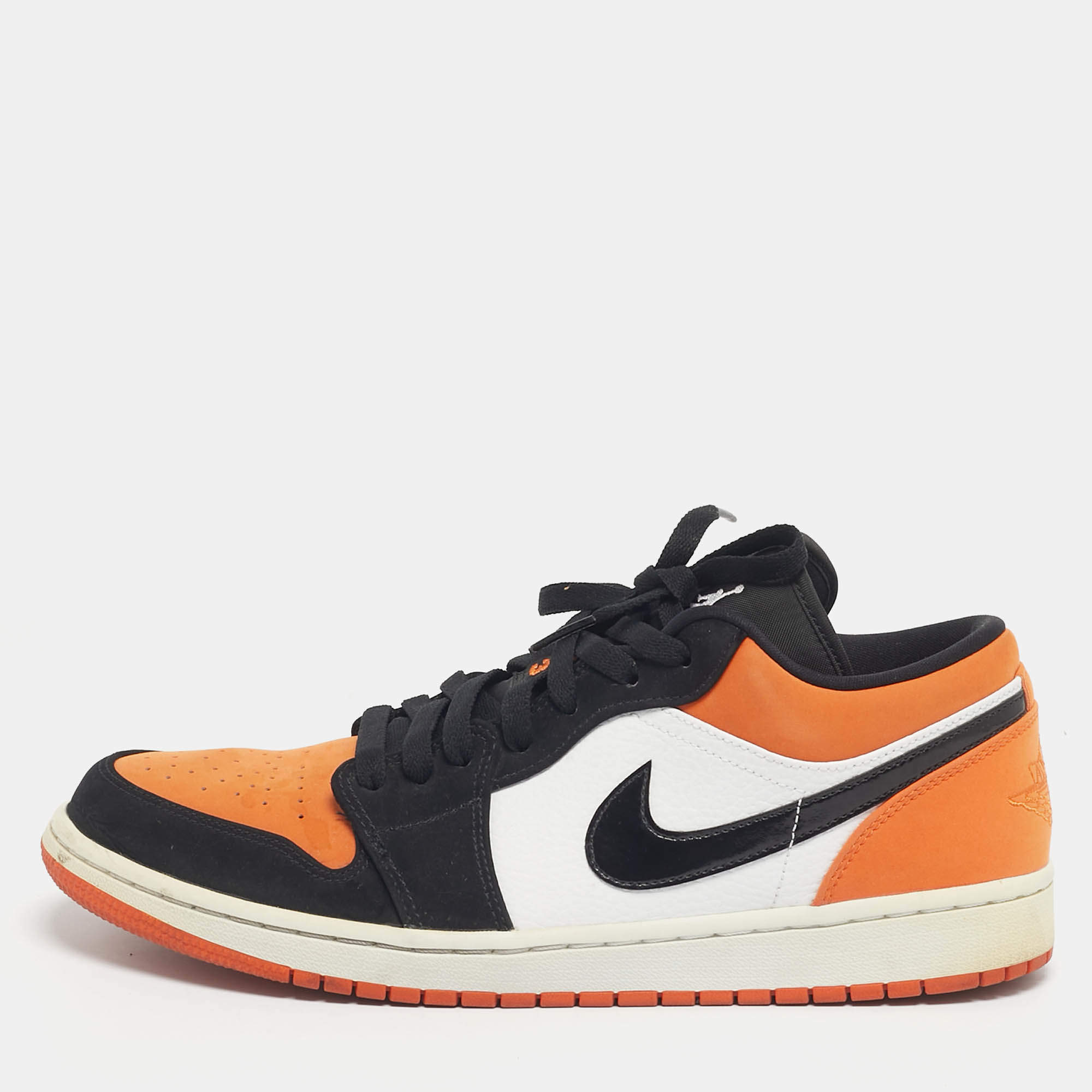 Pre Owned Air Jordans Multicolor Nubuck Leather Jordan 1 Low Shattered Backboard Sneakers Size 45