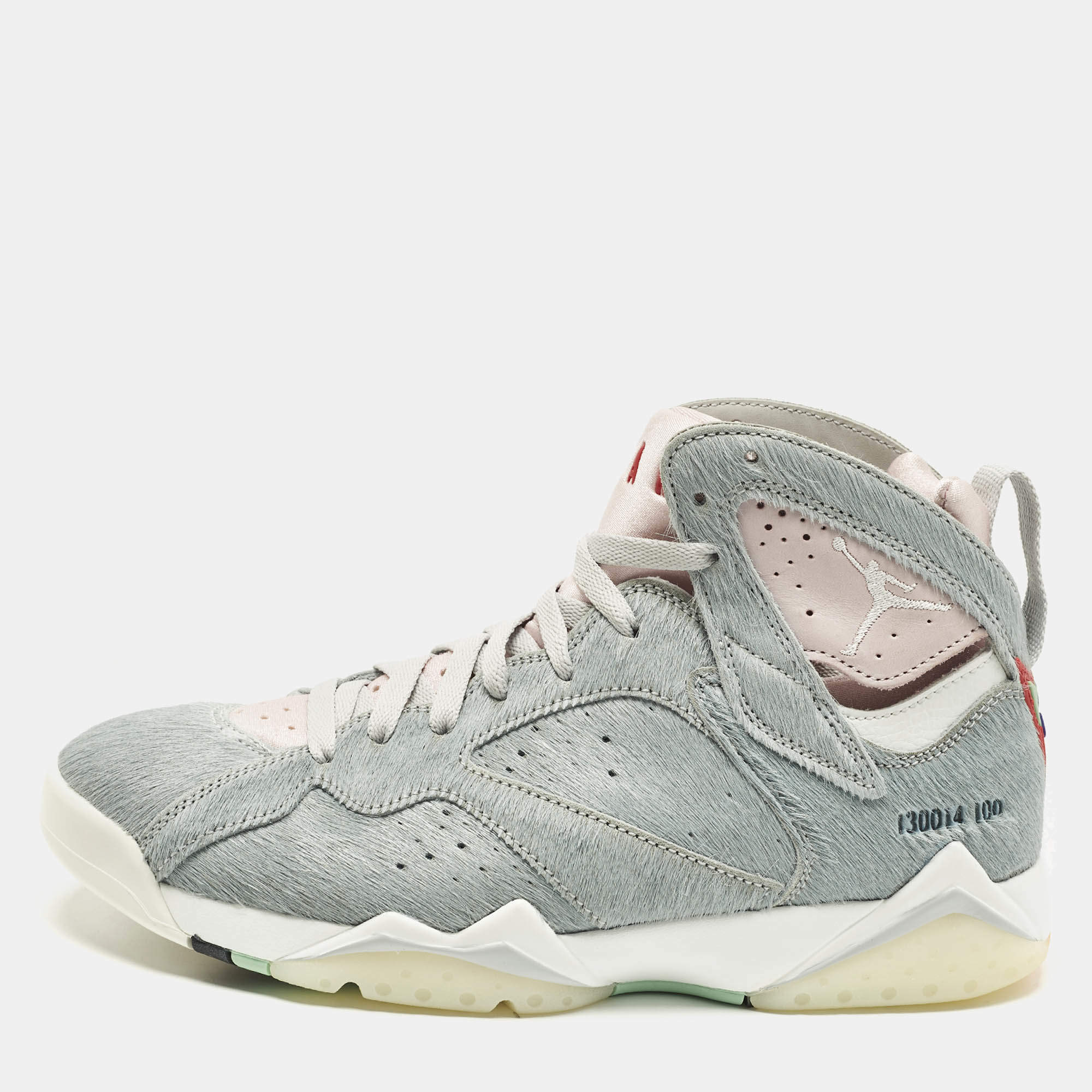 Pre Owned حذاء رياضي إير جوردانز جوردان 7 ريترو رفلكشن أوف أ تشامبيون جلد صناعي فضي مقاس 47.5