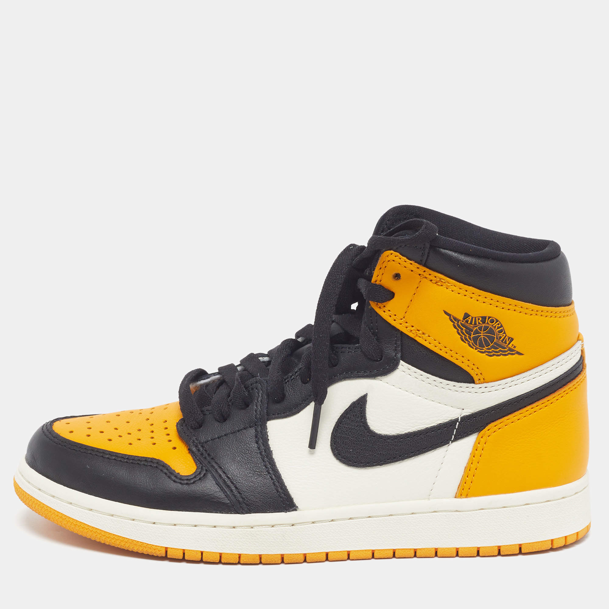 Pre Owned حذاء رياضي إير جوردان جوردان 1 ريترو هاي أو جي داكن مارينا بلو جلد أزرق/أسود بعنق مرتفع مقاس 45.5