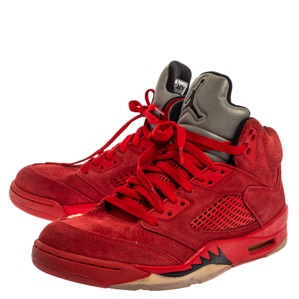 Indtil Videnskab katolsk Air Jordan Red Suede Boys' 5 Retro Sneakers Size 42.5 Air Jordans | TLC