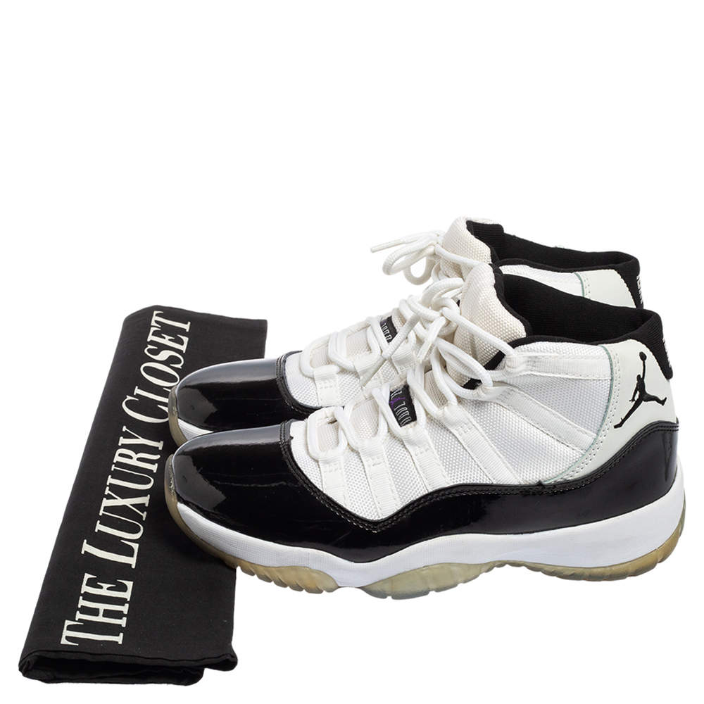 Air Jordan Black/White Fabric and Patent Leather Jordan 11 Retro Concord  Sneakers Size 44 Air Jordans