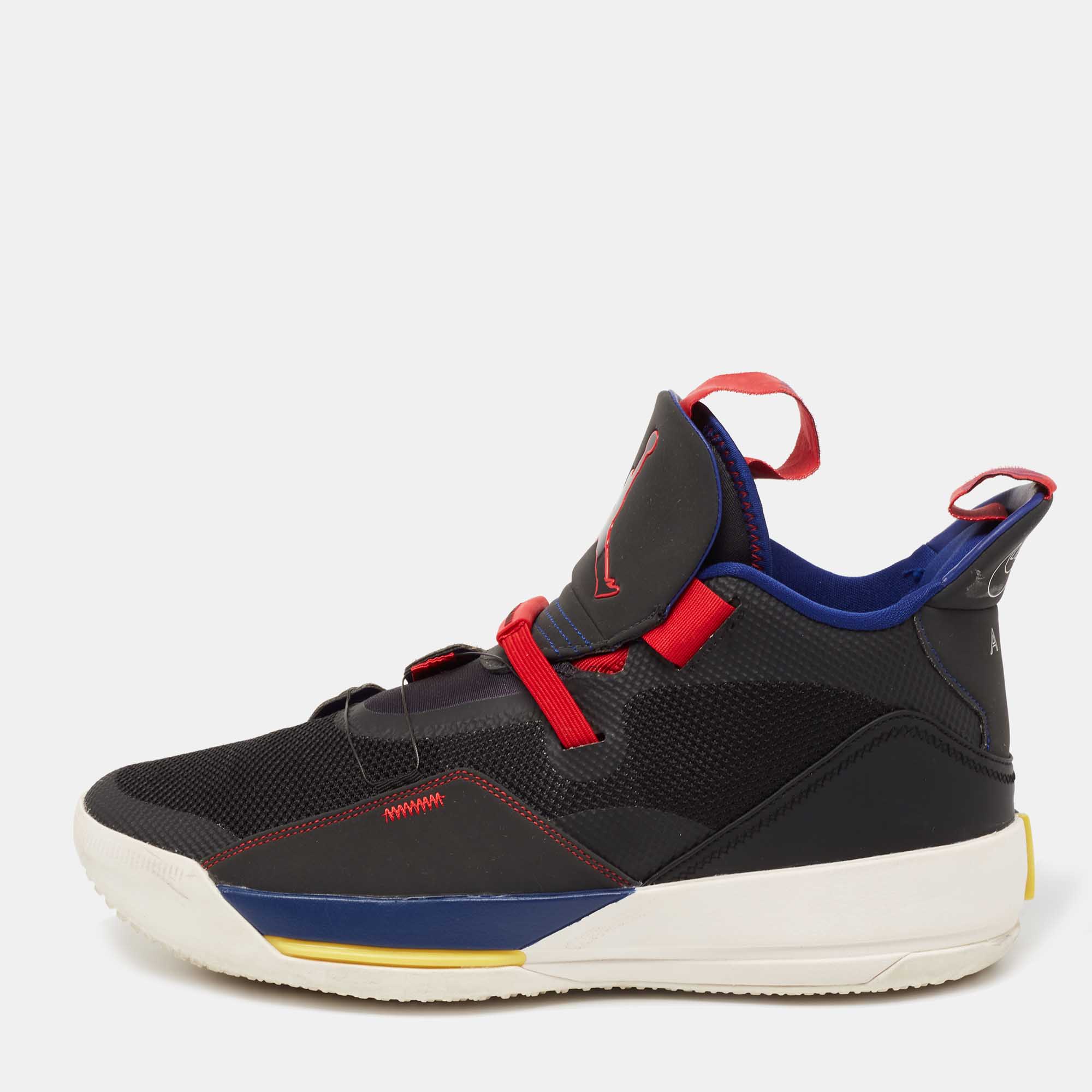 Pre Owned Air Jordans Multicolor Mesh And Leather Tech Pack Sneakers Size 45