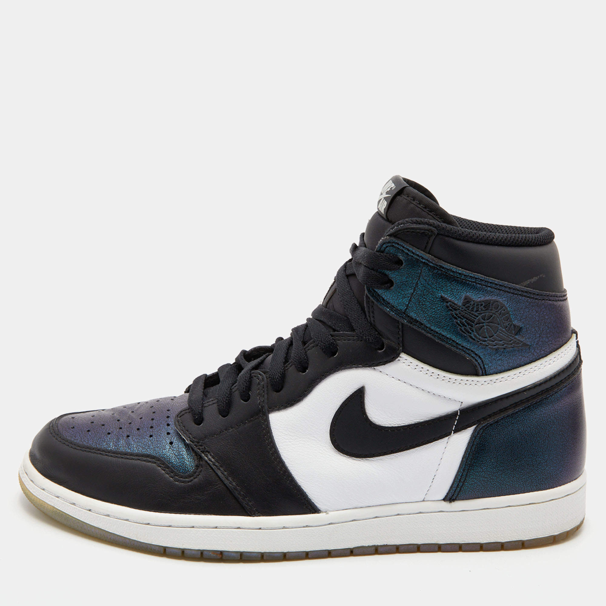 Pre Owned Air Jordans Multicolor Leather Air Jordan 1 Retro High Top Sneakers Size 45