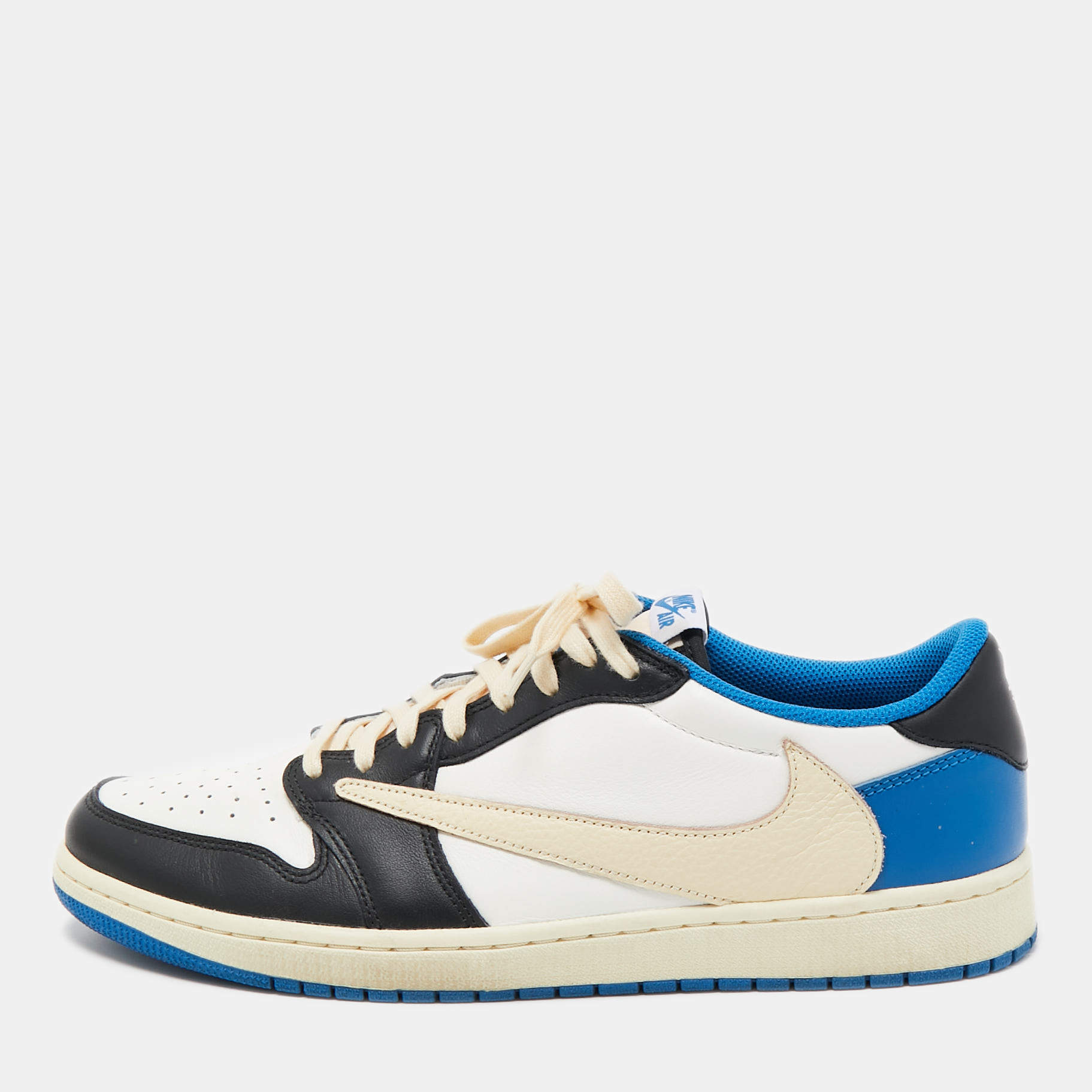 Air Jordans x Travis Scott Multicolor Leather Jordan 1 Low OG SP Sneakers Size 47 