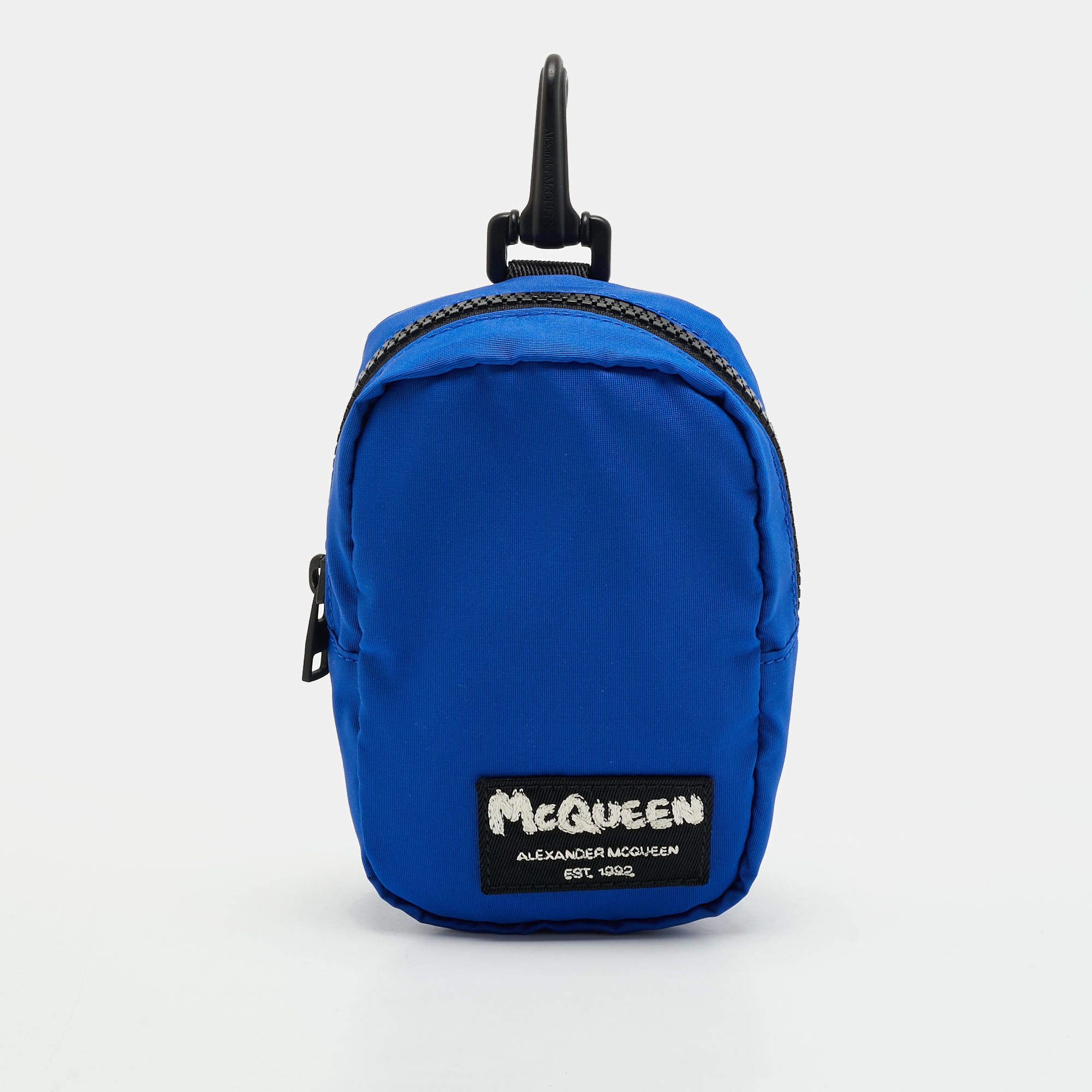 Pre Owned Alexander McQueen Mini Blue Fabric Pouch