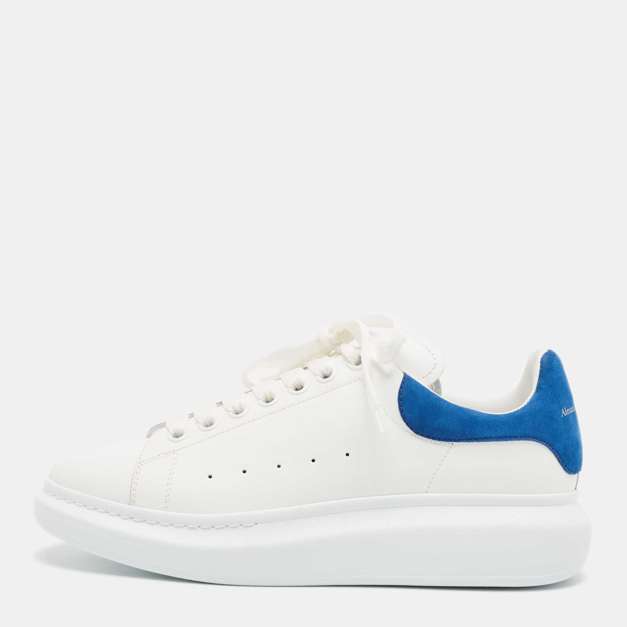 Alexander McQueen White Leather Larry Sneakers Size 42