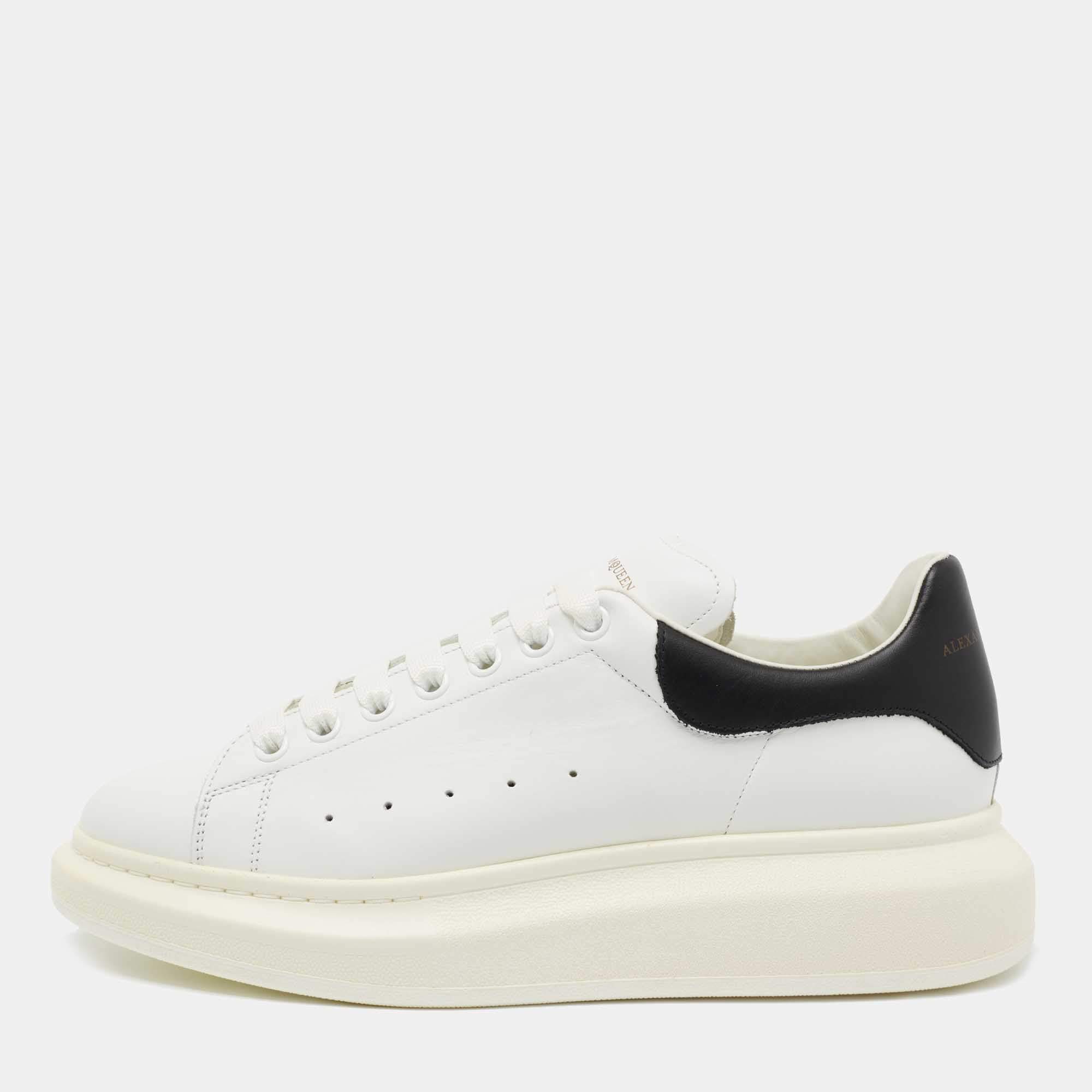 Pre Owned Alexander McQueen White Leather Oversized Sneakers Size 44