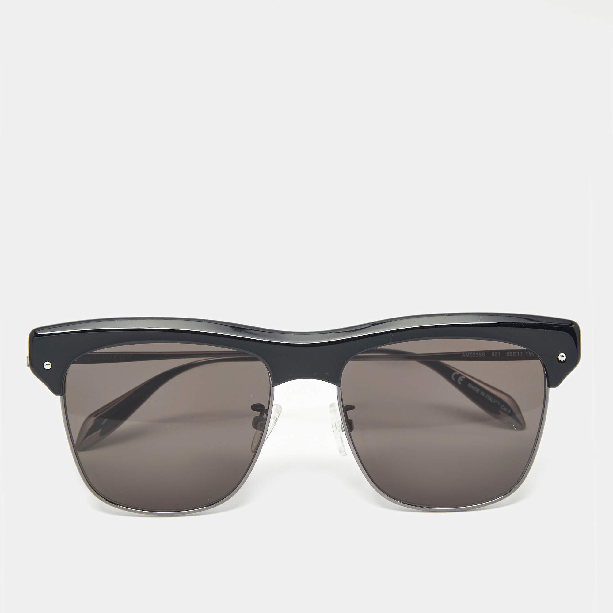 Pre Owned Alexander McQueen Black AM0235S Square Sunglasses