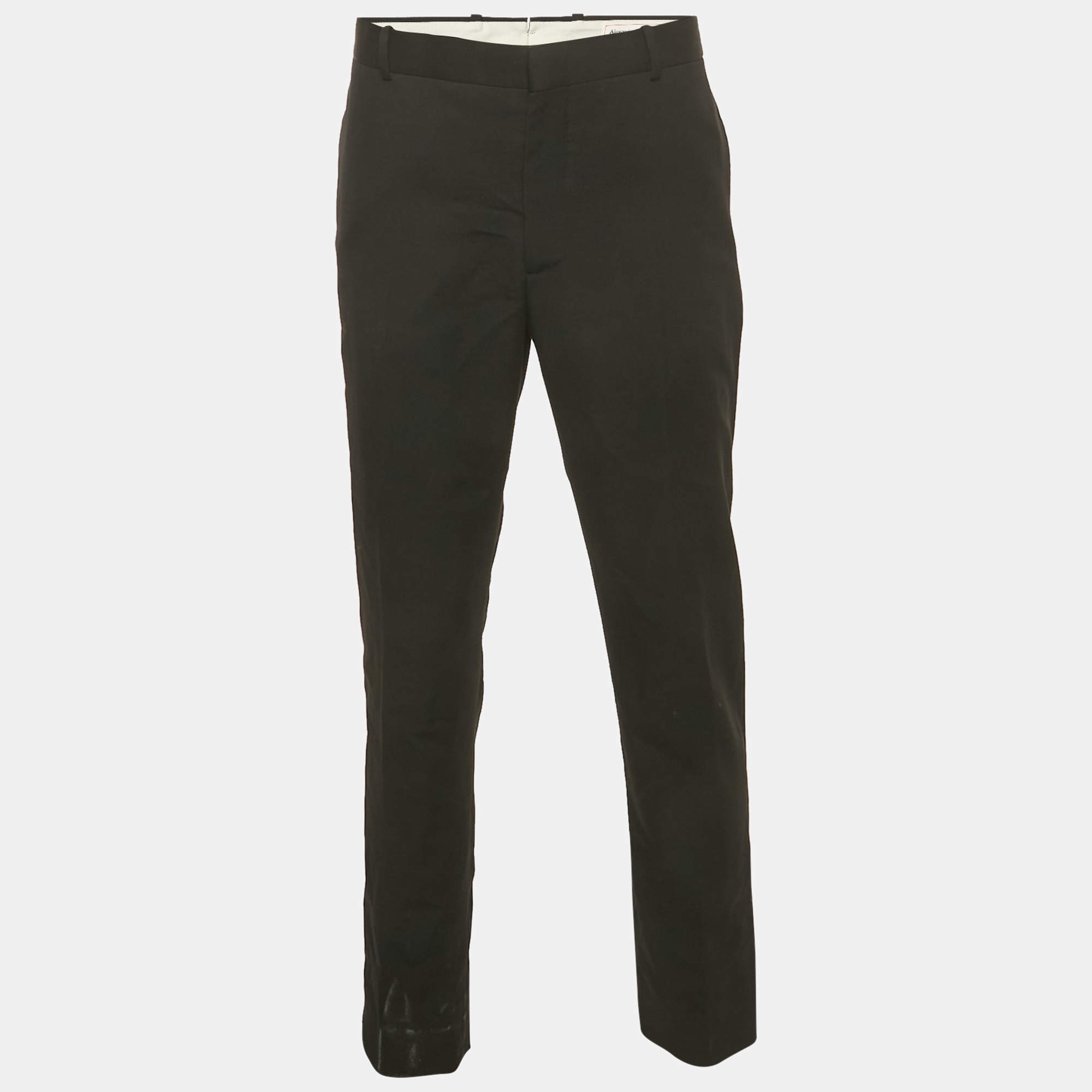 Pre Owned Alexander McQueen Black Wool Trousers XL