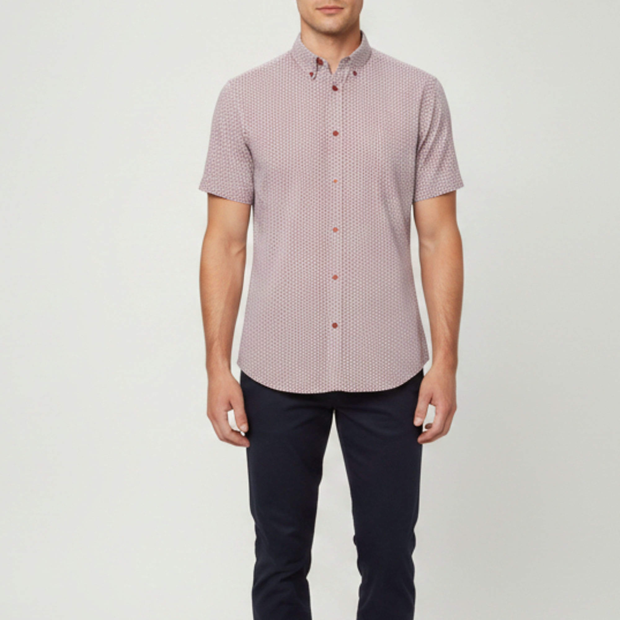 Pre Owned Alexander McQueen Red/Blue Striped Skull Print Poplin Shirt M