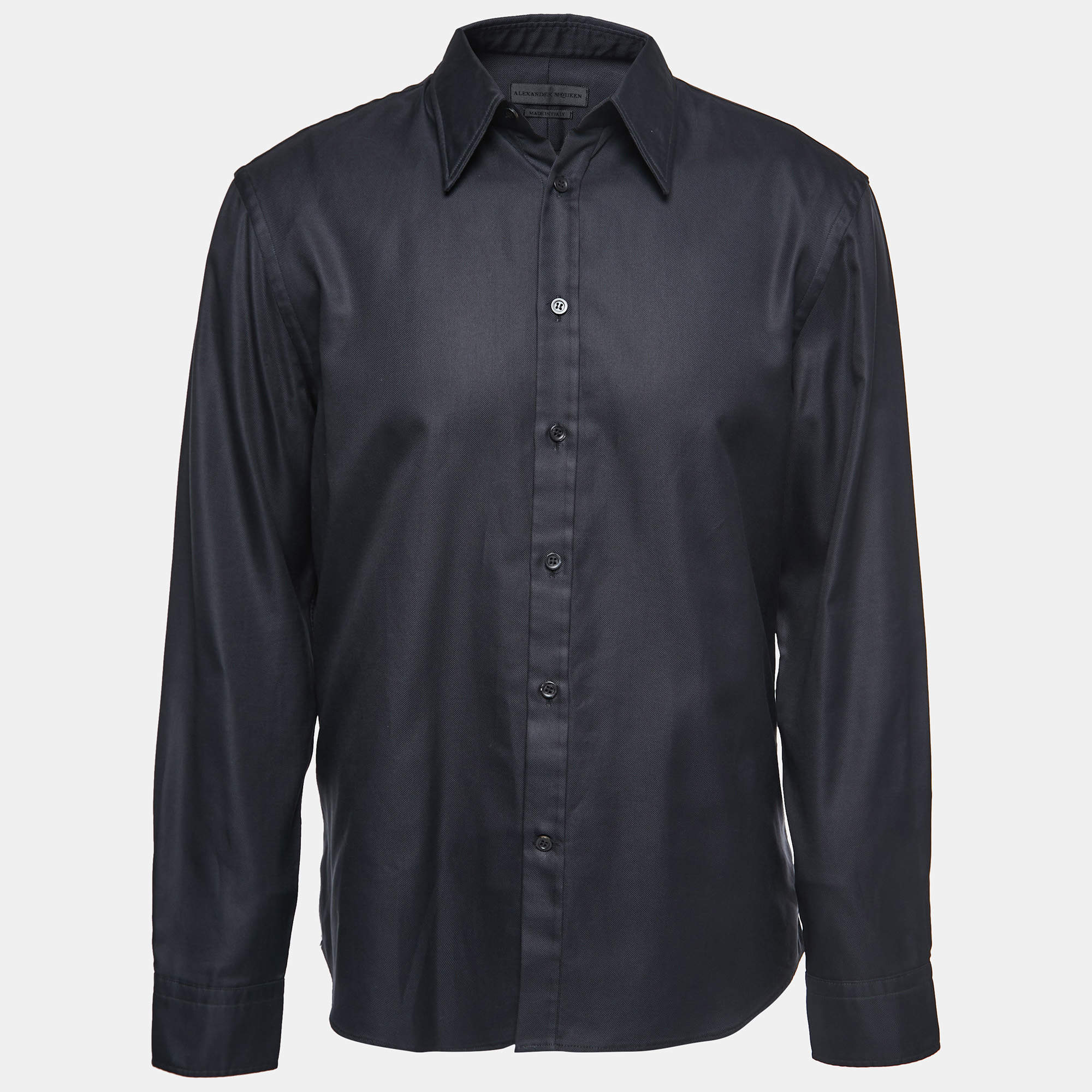 Pre Owned Alexander McQueen Black Oxford Cotton Button Front Shirt 2XL
