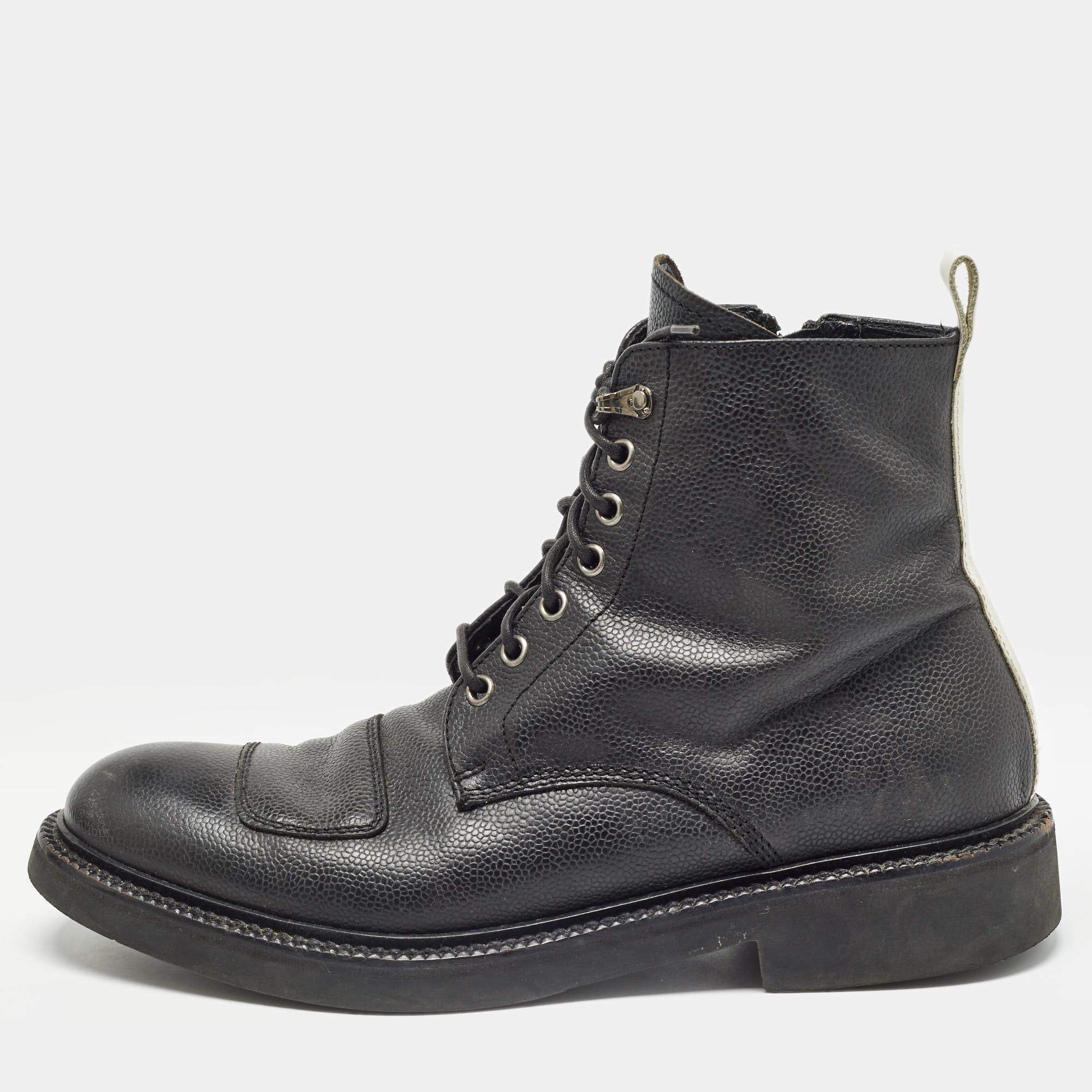 Alexander McQueen Black Leather Ranger Boots Size 41
