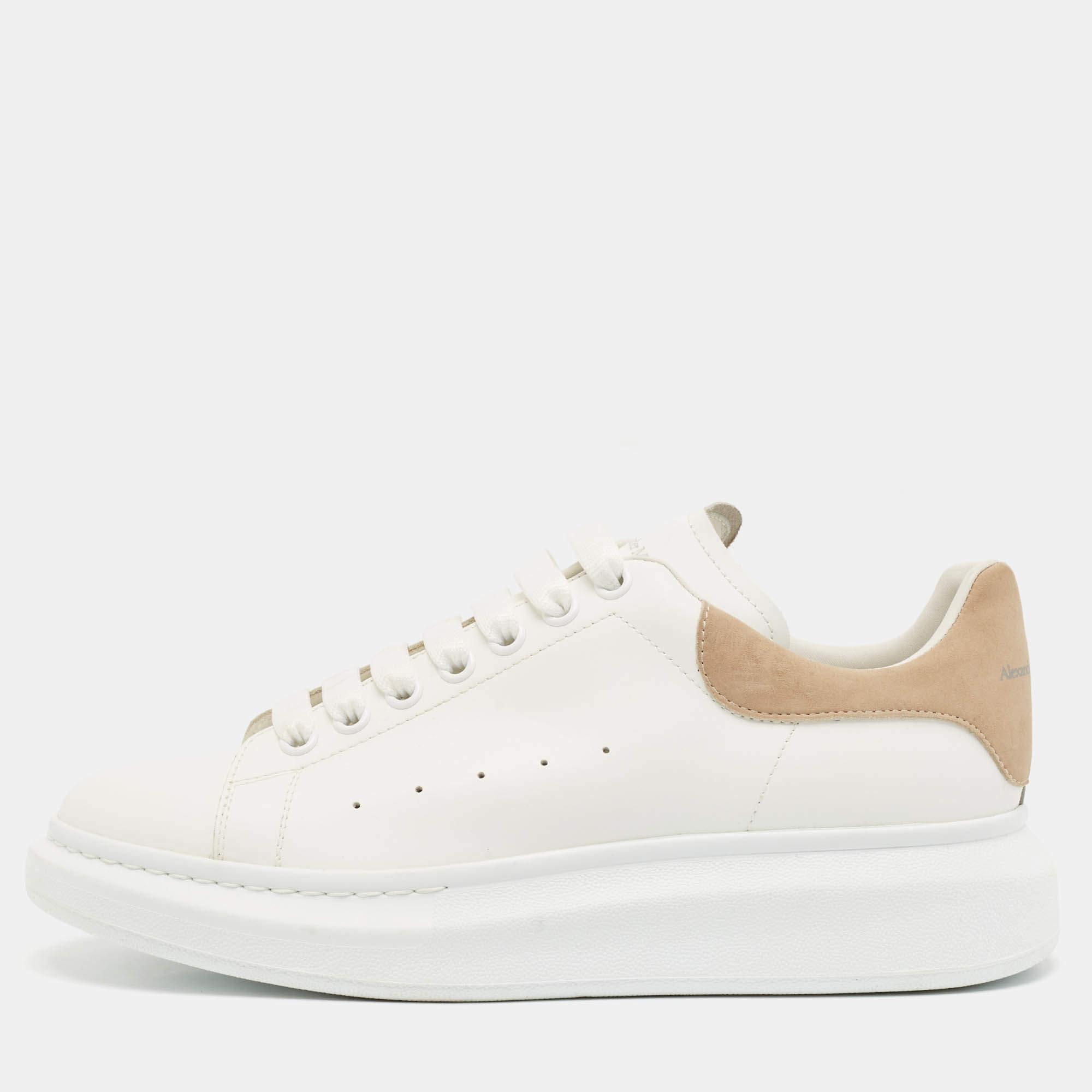 Alexander McQueen White Leather Larry Sneakers Size 43