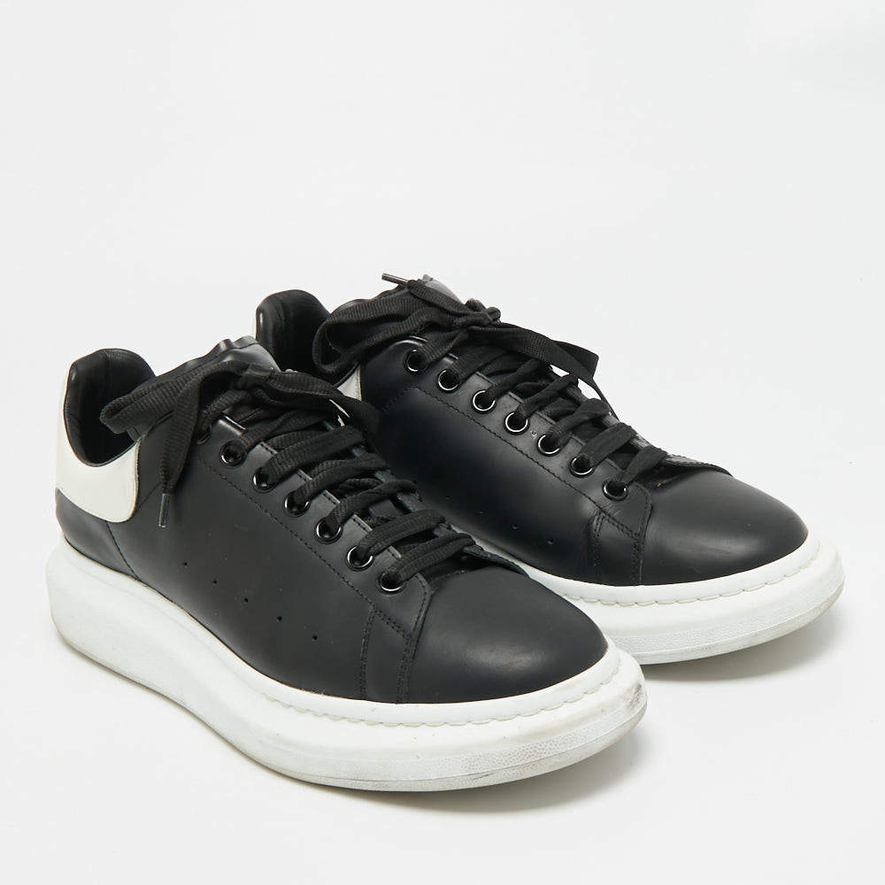 Alexander McQueen Black/White Leather Oversized Sneakers Size 41