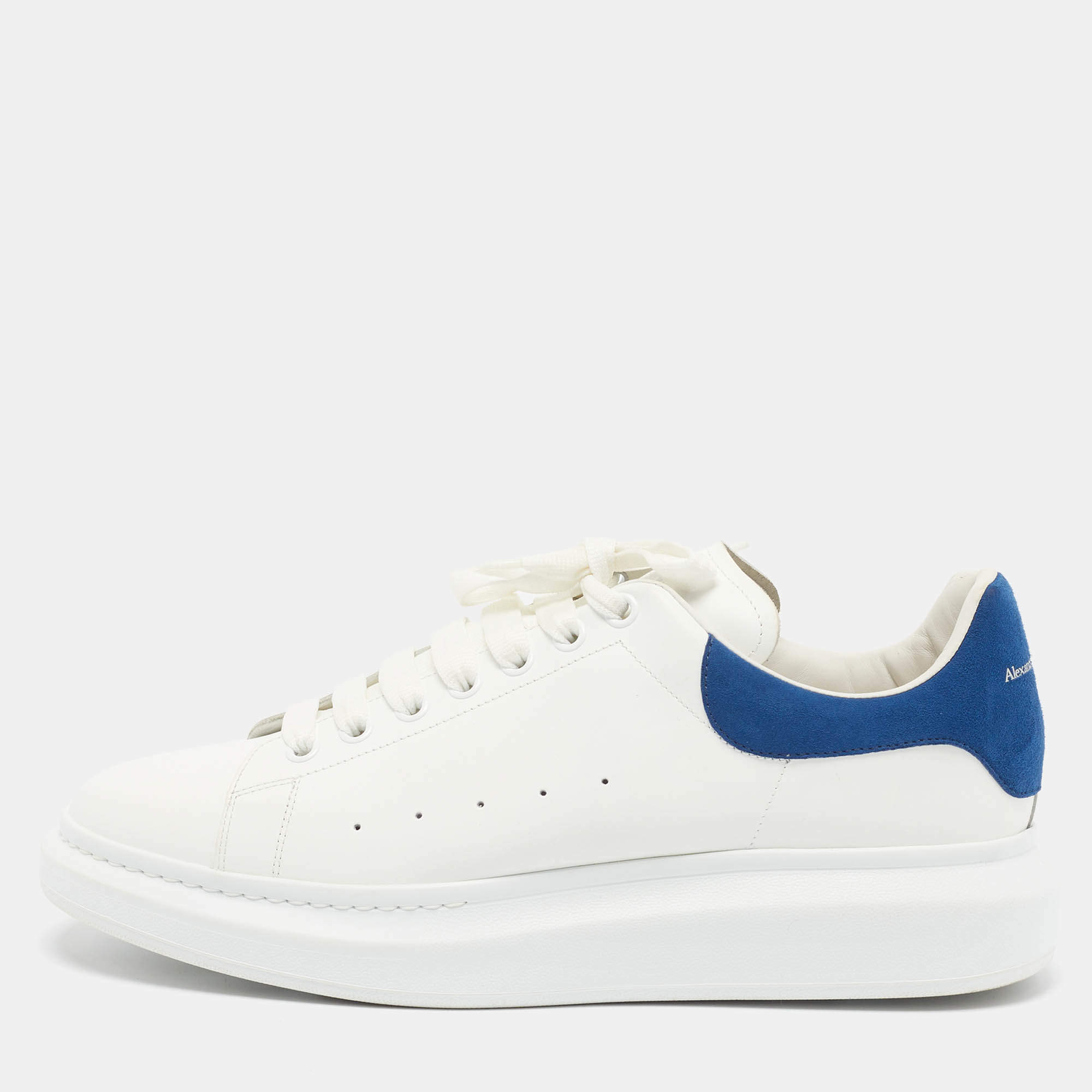 Pre Owned Alexander McQueen Oversized Size 47 White Leather Low Top Sneakers