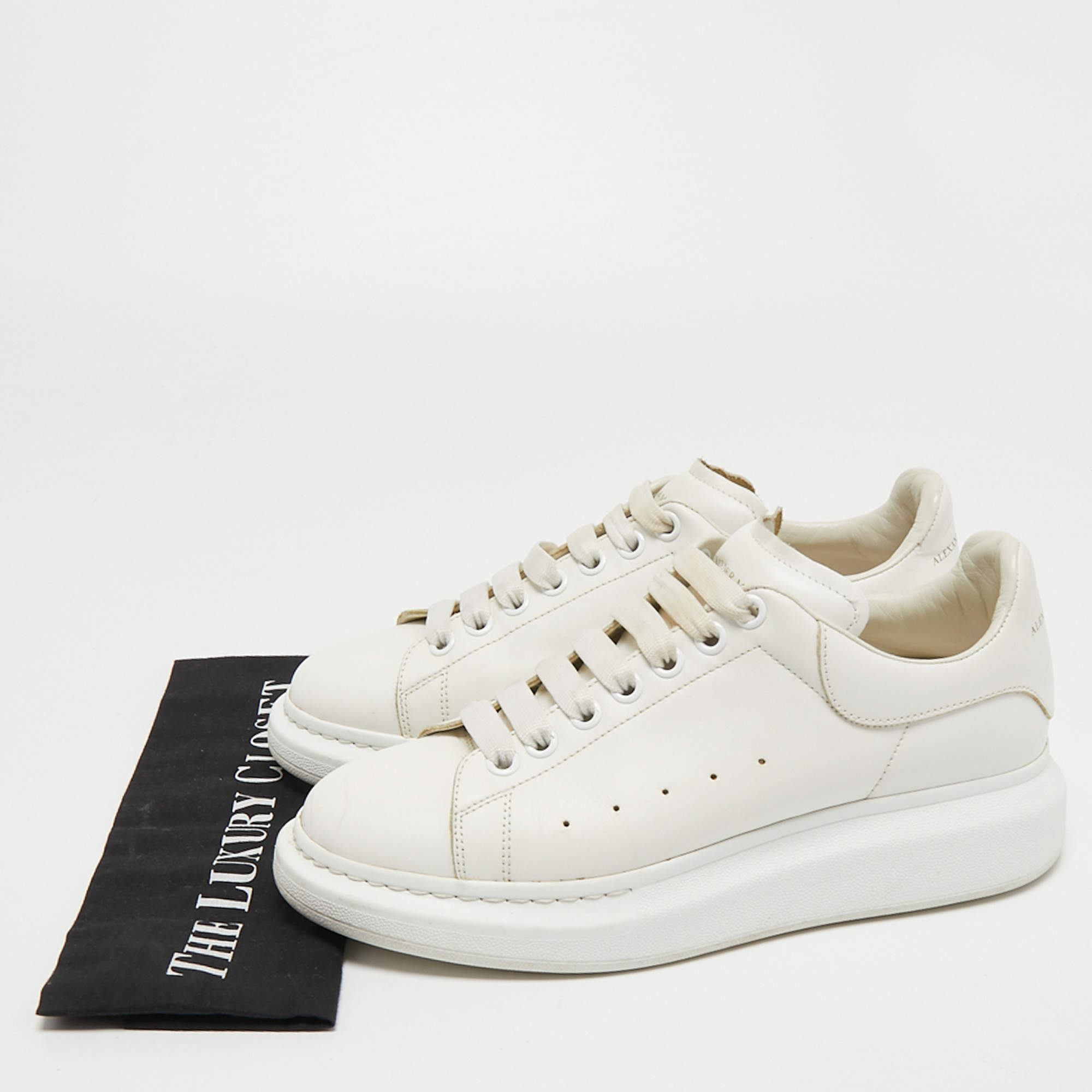 Oversize leather trainers Alexander McQueen White size 41 EU in Leather -  30543903