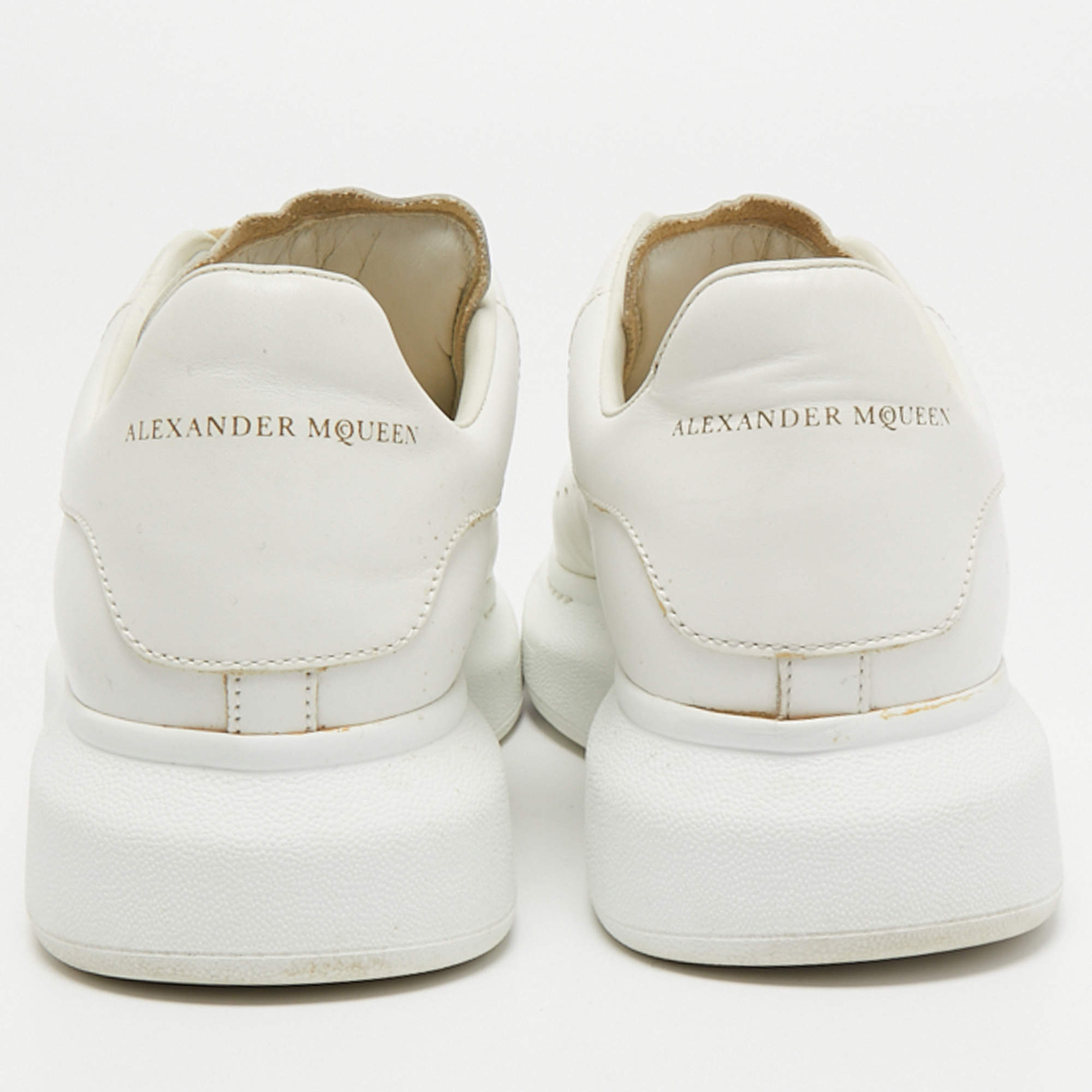 Oversize leather trainers Alexander McQueen White size 41 EU in Leather -  30543903