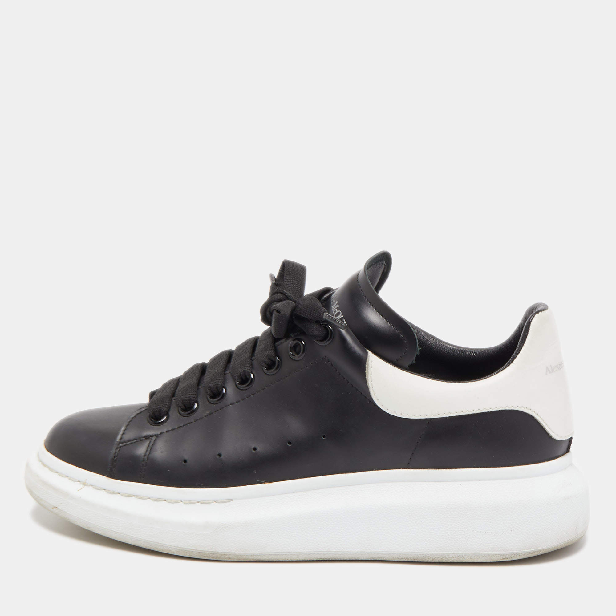 THE OUTNET McQ by Alexander McQueen Gishiki leather-trimmed stretch-knit  sneakers 360.00