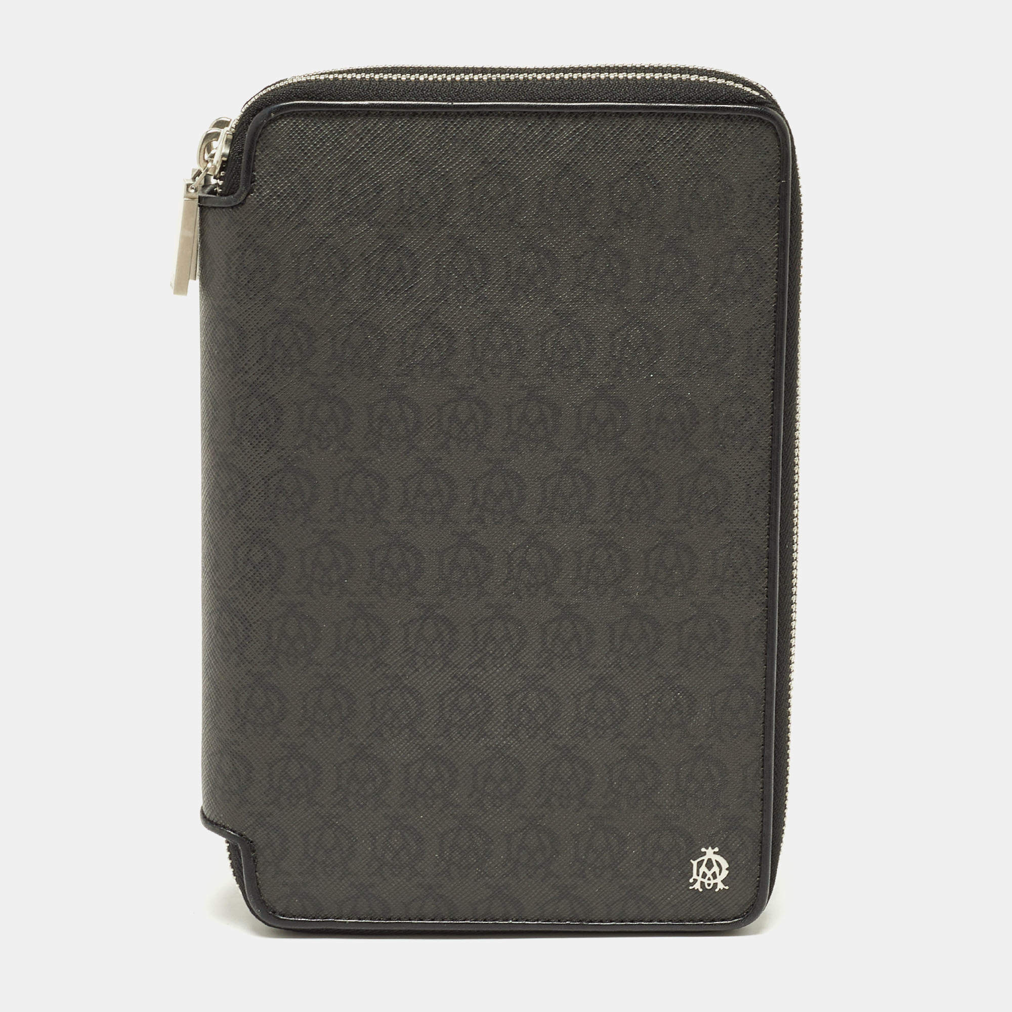 Dunhill Grey/Black Monogram Coated Canvas and Leather Travel Organizer