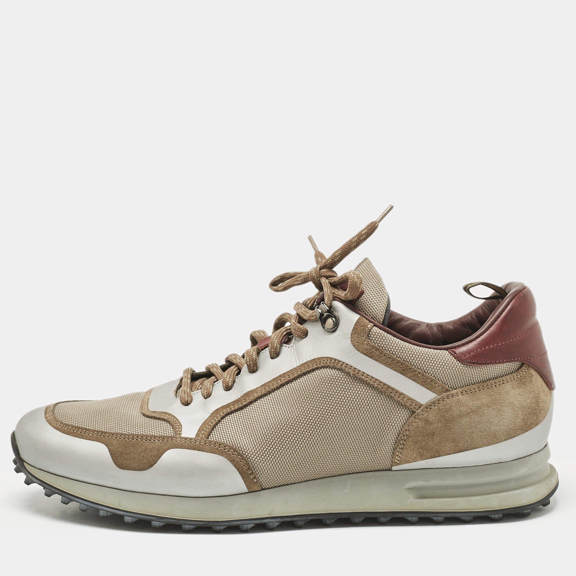 Pre Owned Alfred Dunhill Multicolor Leather and Mesh Radial Runner Sneakers Size 46