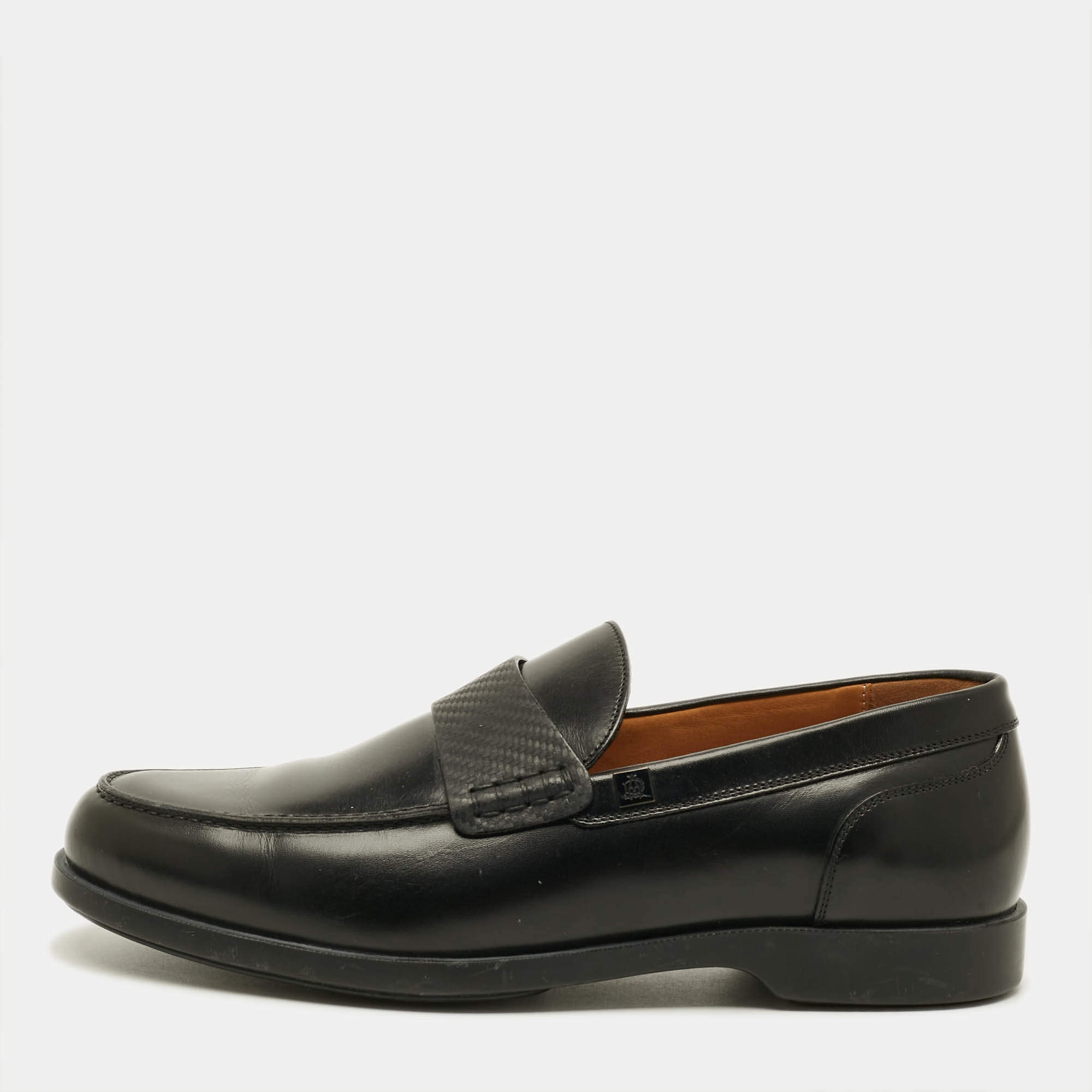 Pre Owned Alfred Dunhill Size 41 Black Leather Loafers