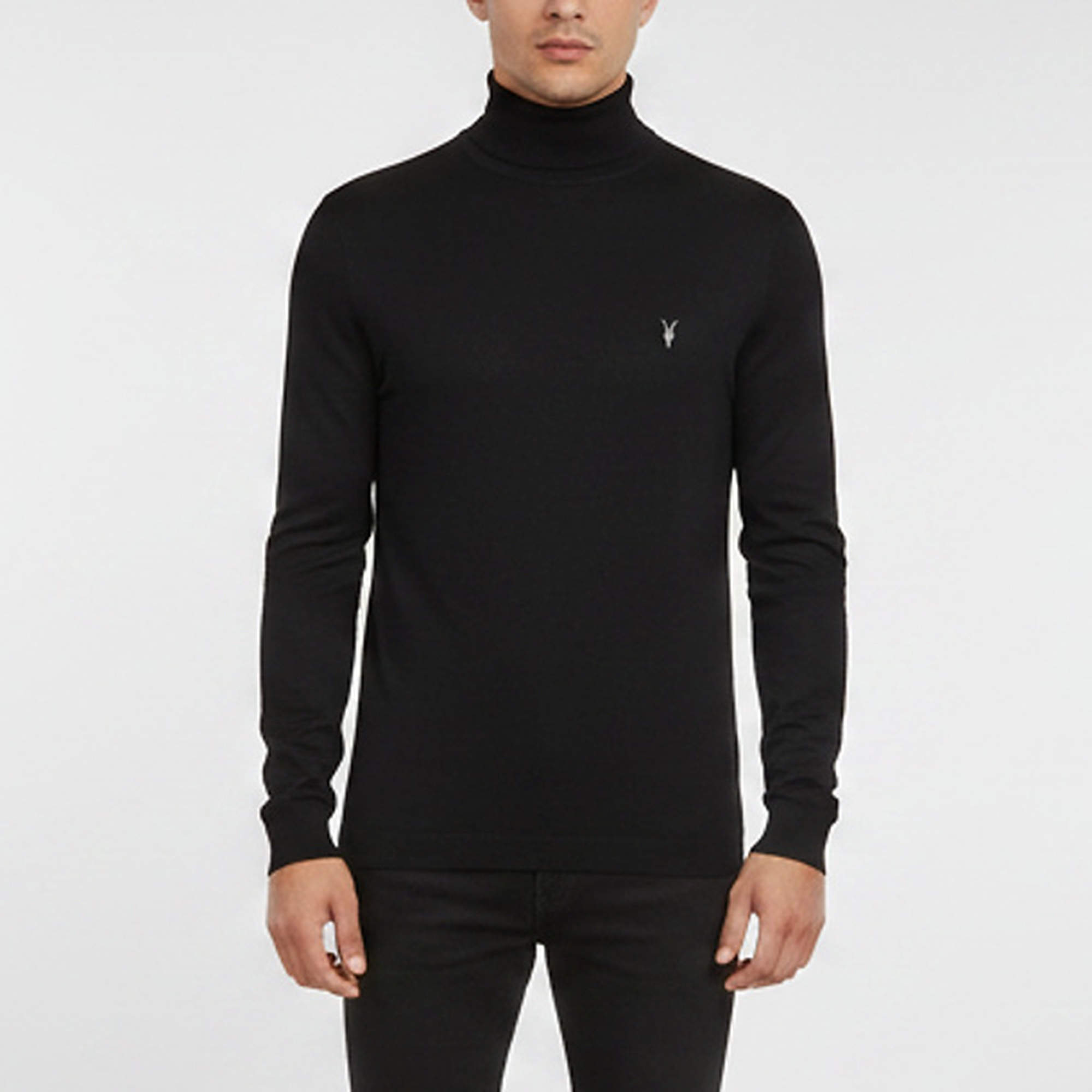 Pre Owned All Saints Black Jersey Parlour Roll Neck Pullover M