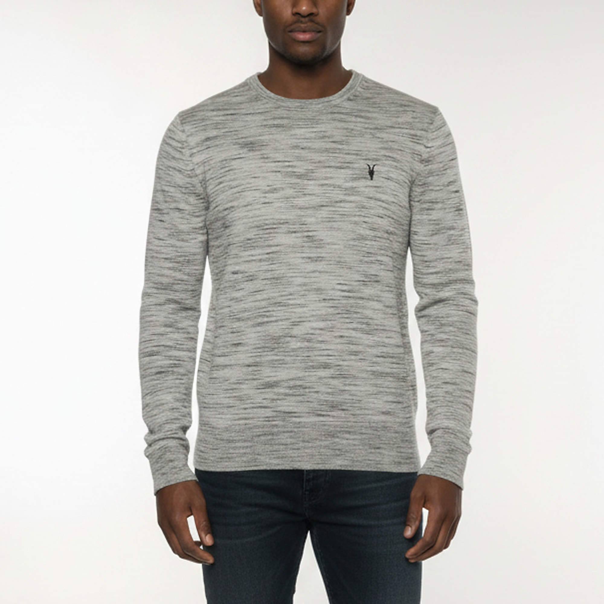 Pre Owned All Saints Grey Jersey Long Sleeve Sweatshirt M 