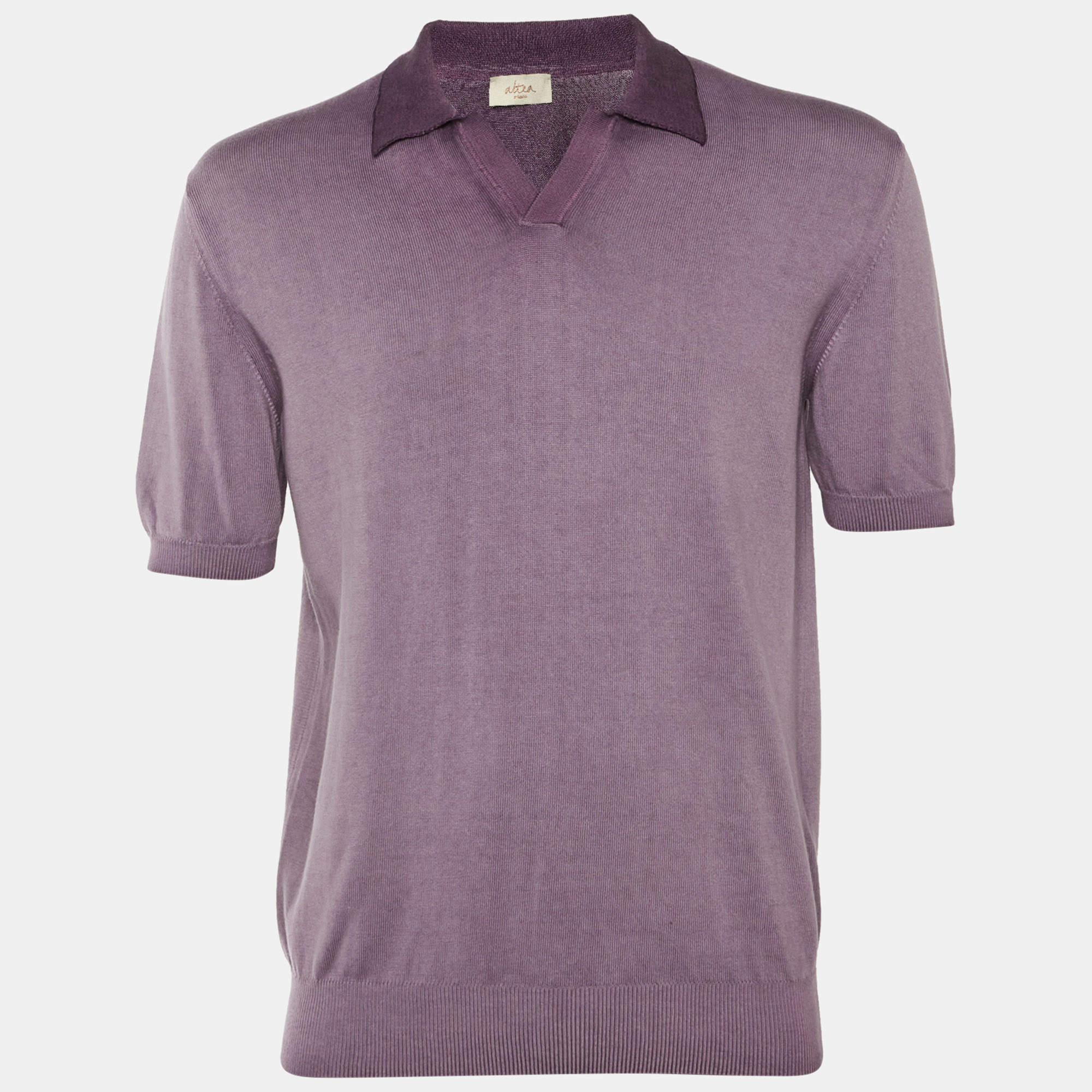 مملوكة مسبقًا Altea Purple Ombre Cotton Knit Polo T-Shirt L