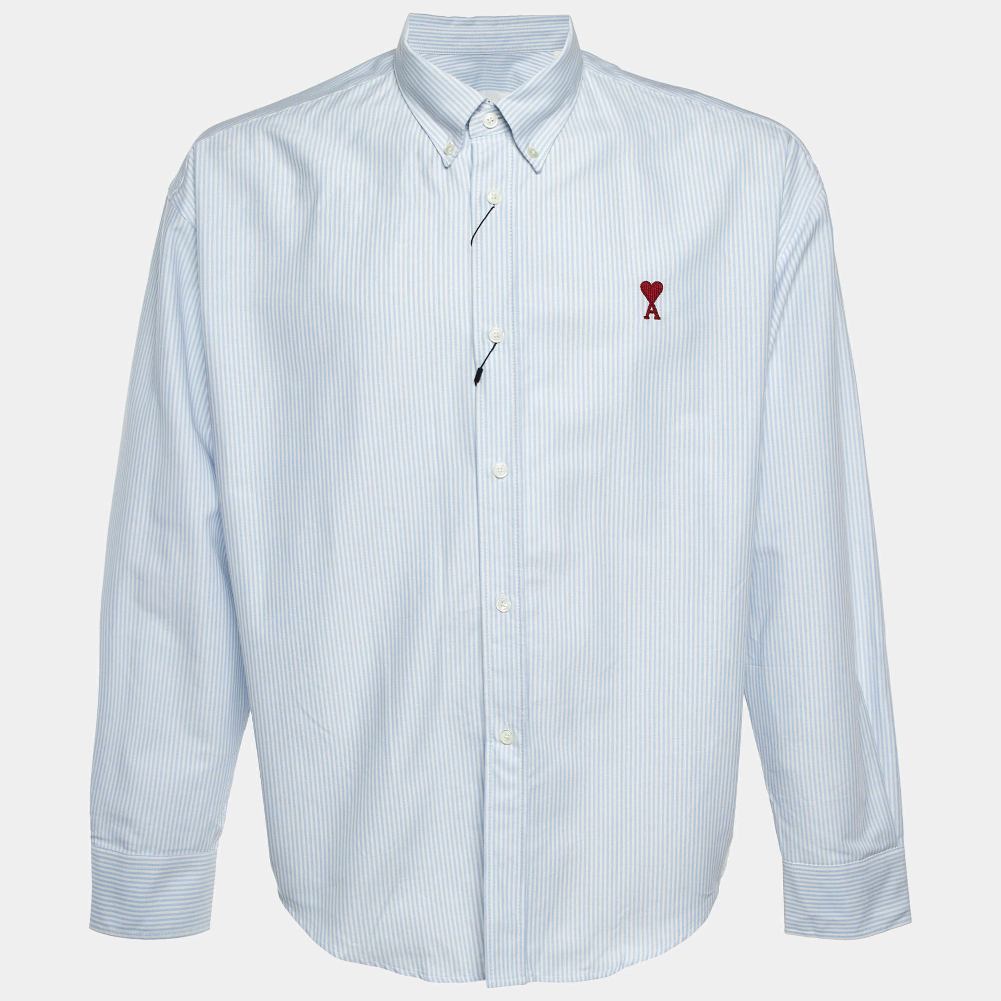 Pre Owned قميص أمي ألكسندر ماتيوسي قطن مخطط أزرق مقاس متوسط - ميديم