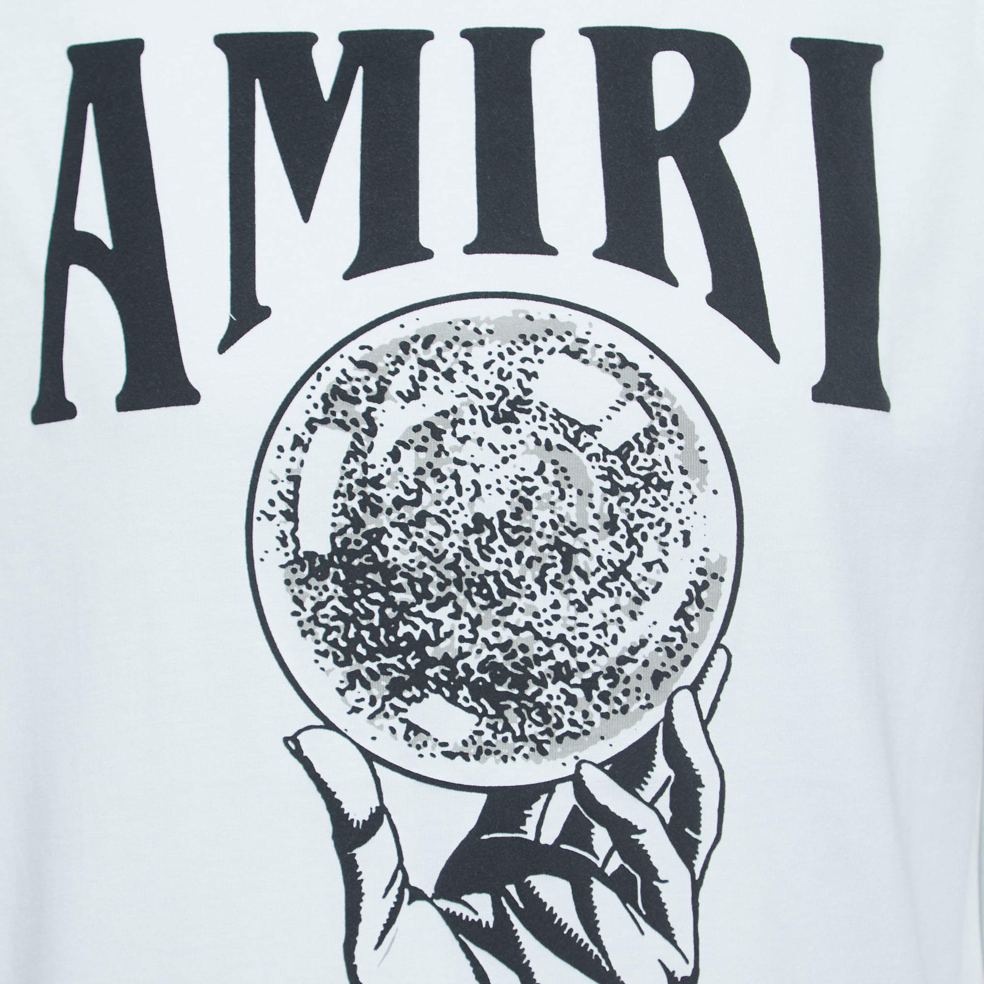 Amiri White Cotton Crystal Ball Print T-Shirt M Amiri