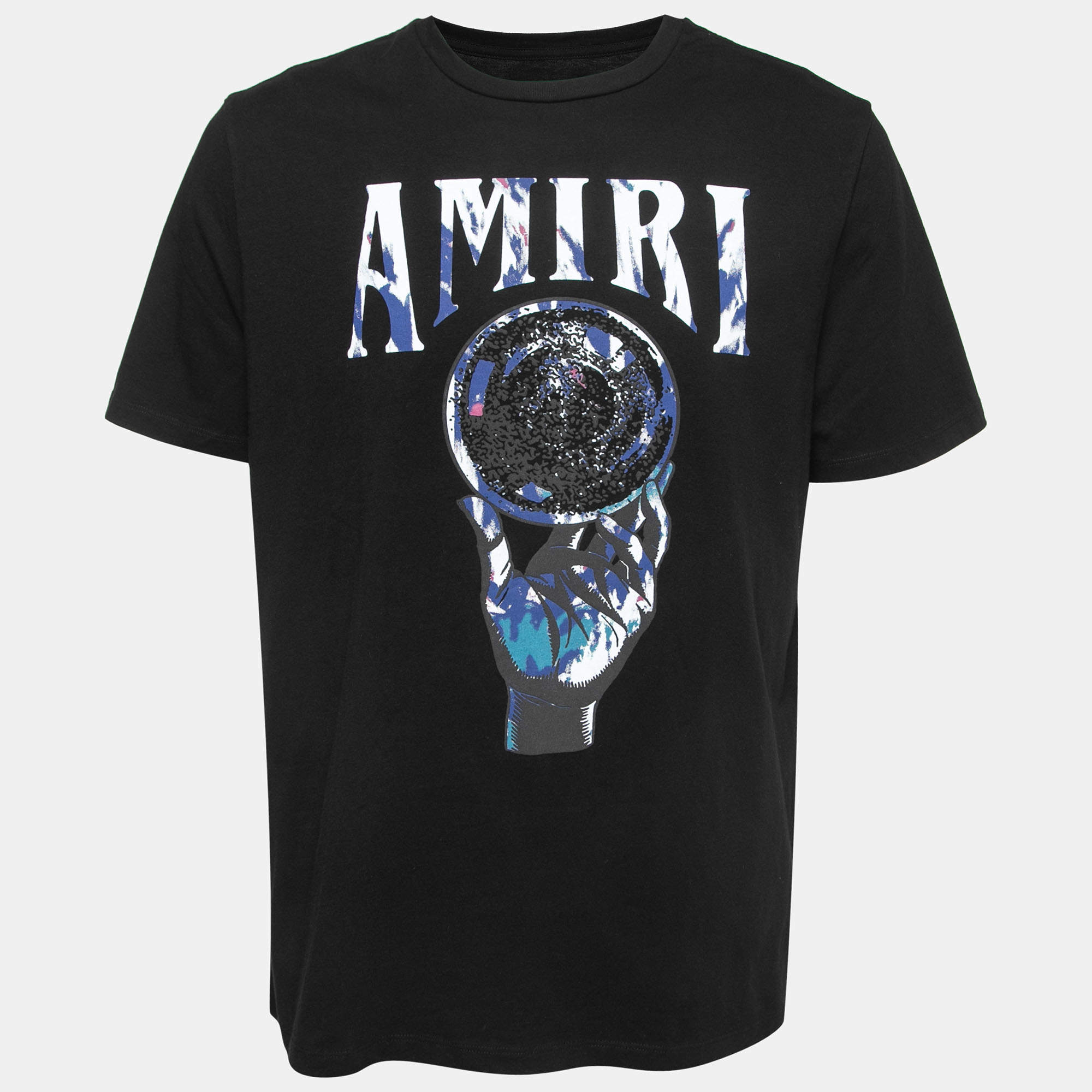 Amiri Black Crystal Ball Print Cotton T-Shirt XL