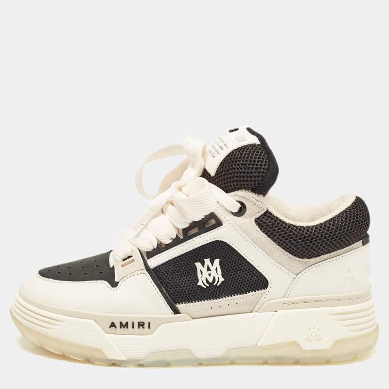 Amiri White/Black Leather and Mesh MA1 Sneakers Size 41