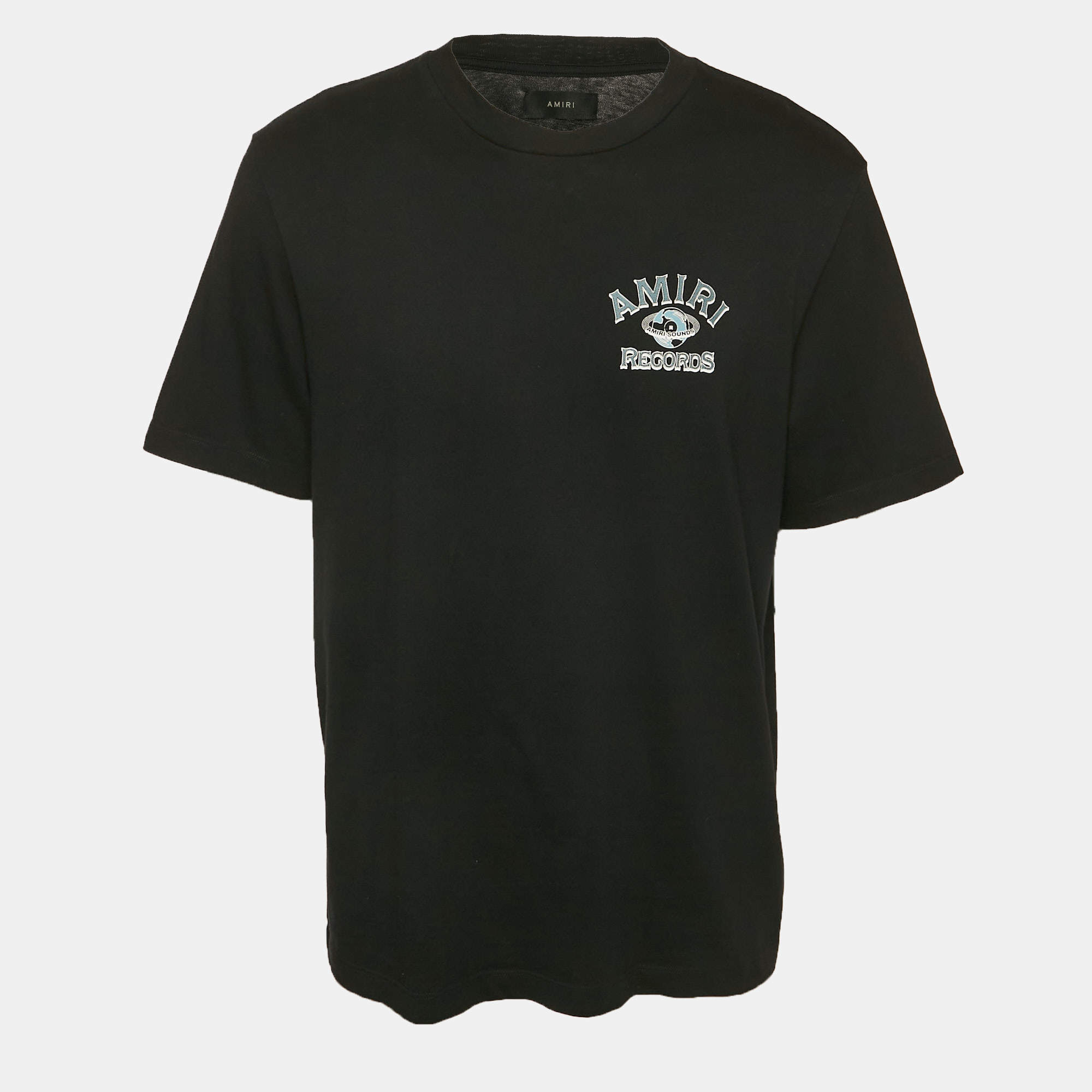 Amiri Black Logo Print Cotton Crew Neck T-Shirt L