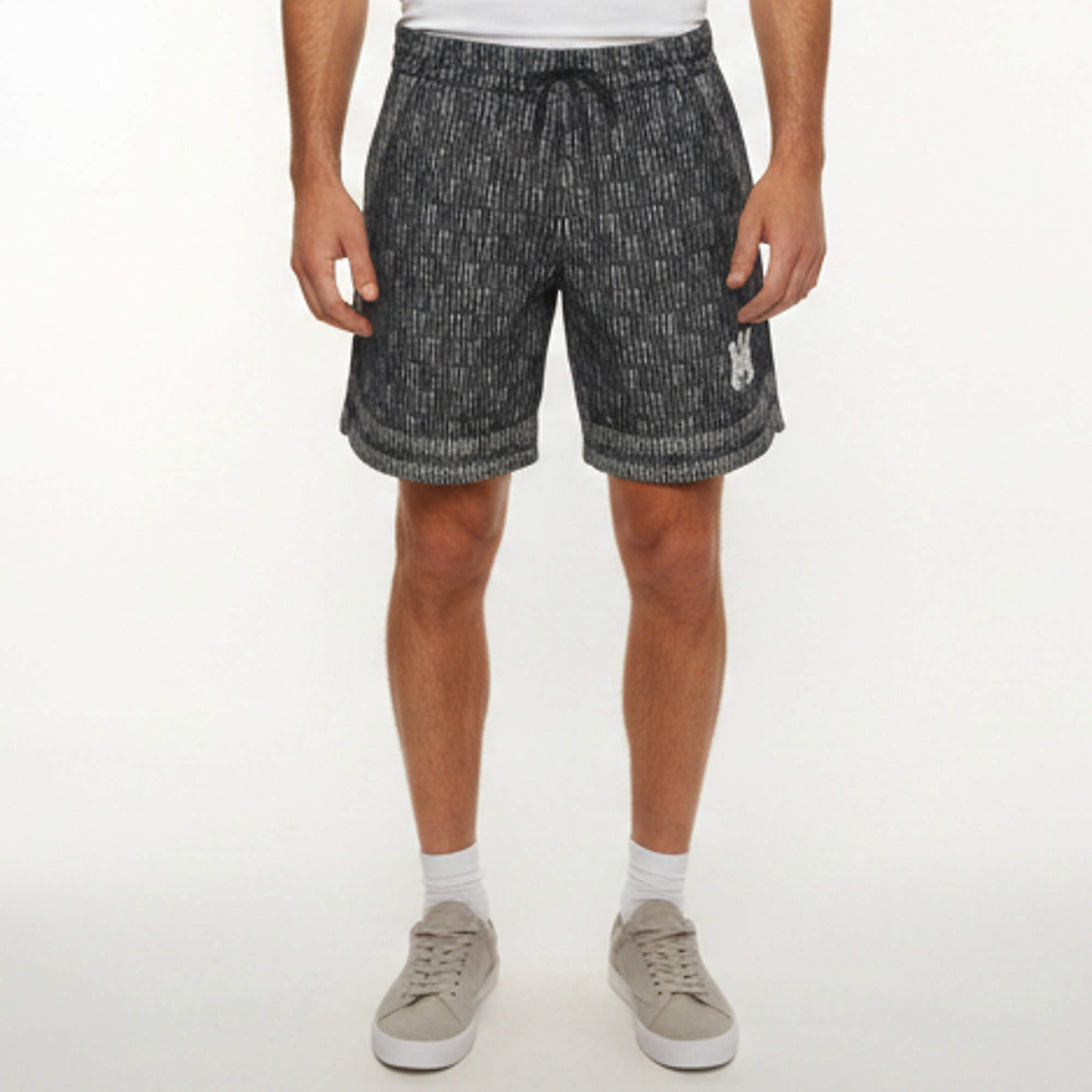 Pre Owned Amiri Blue Logo Jacquard Cotton Shorts S