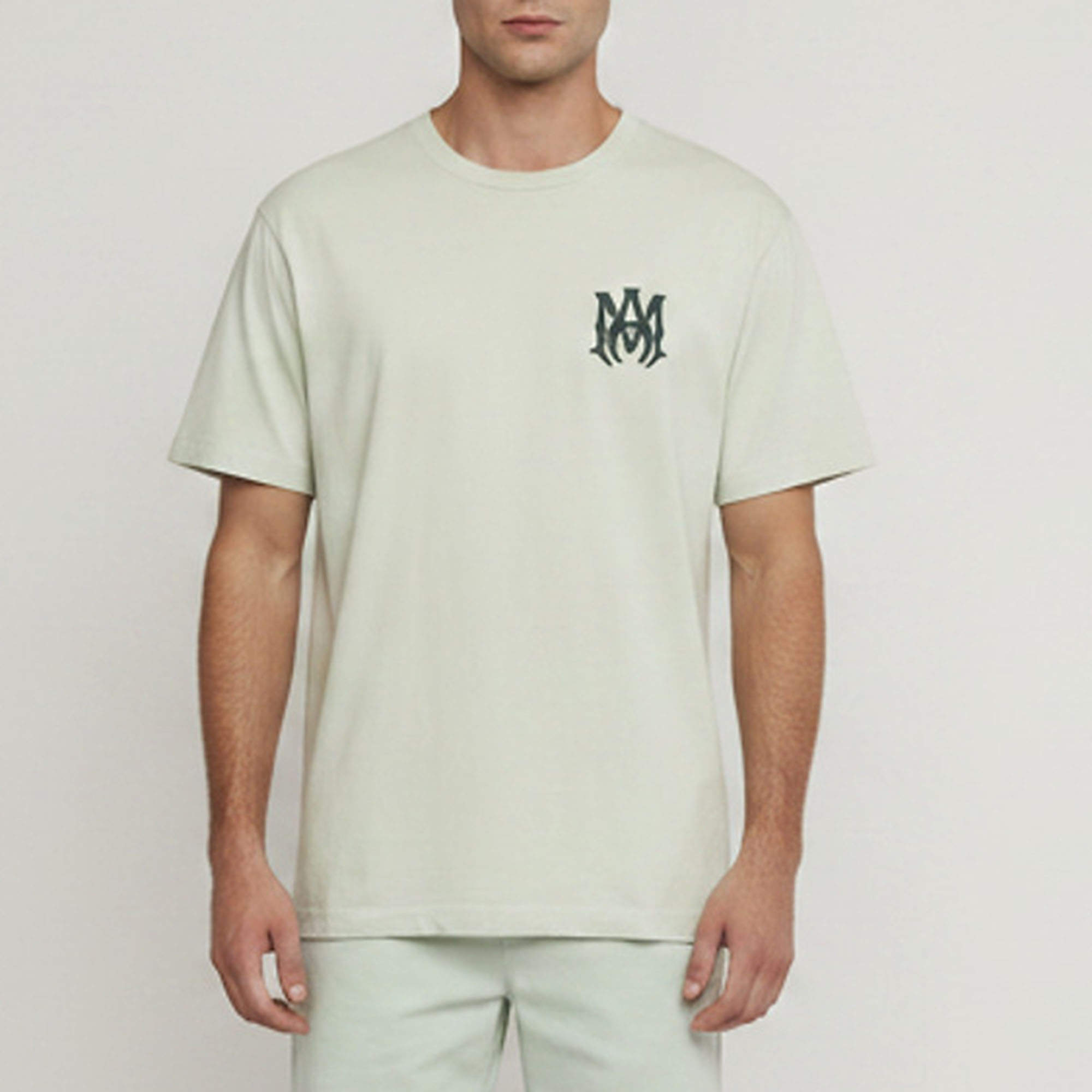 Pre Owned Amiri Green MA Core Logo Print Cotton Crewneck T-Shirt XL