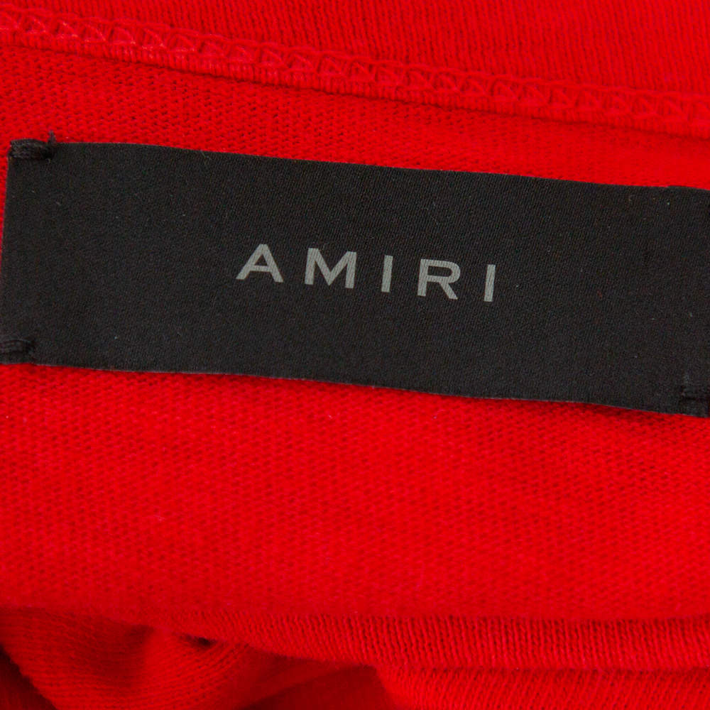 Amiri Red Cotton Crewneck Shotgun T-Shirt XS Amiri | The Luxury Closet