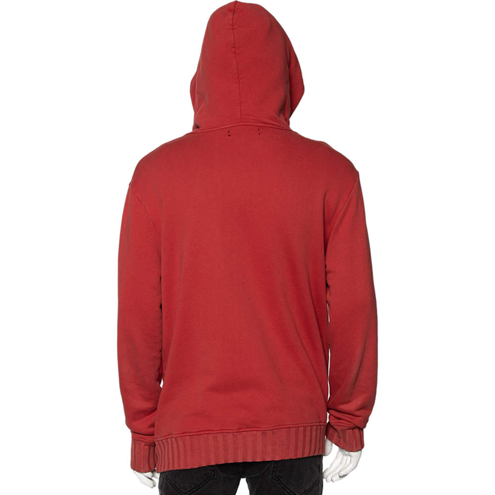 Amiri Orange Star Circle Embroidered Cotton Hoodie L Amiri