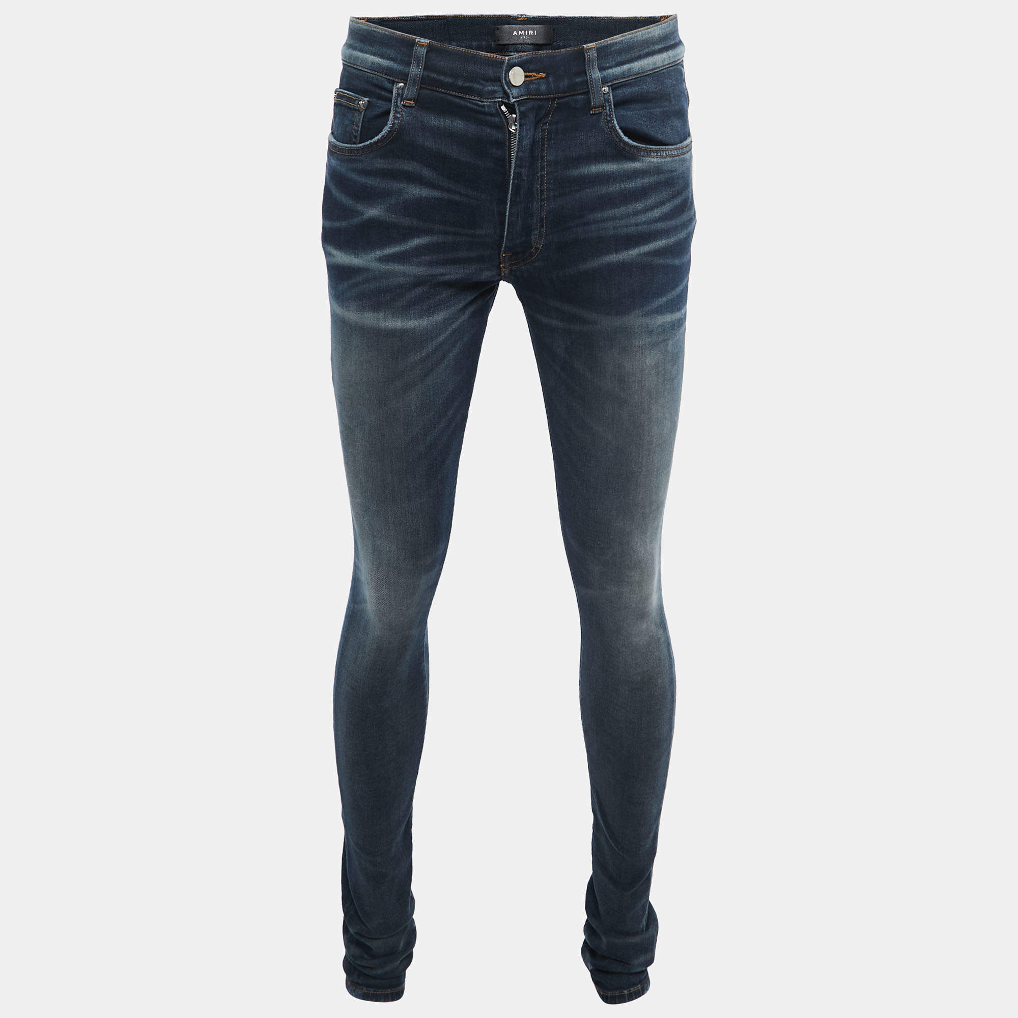 Amiri Dark Blue Washed Denim Jeans S Waist 27"