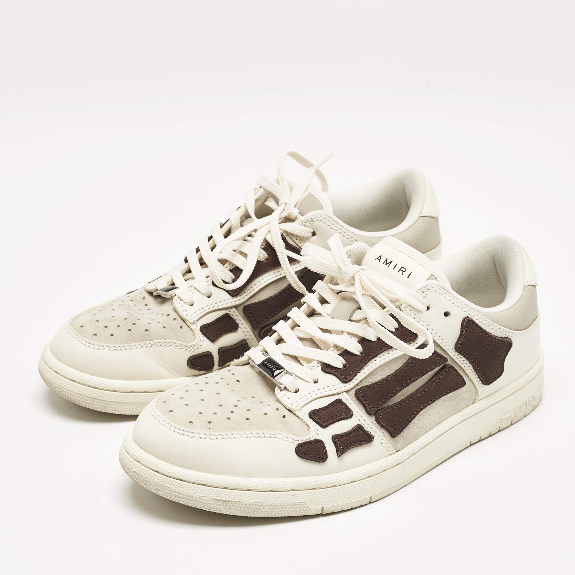 【関税込み】AMIRI ベージュ＆ブラウン Skel Top Low スニーカー Skel Top Low Sneakers - Amiri - Leather - Beige Brown Pony