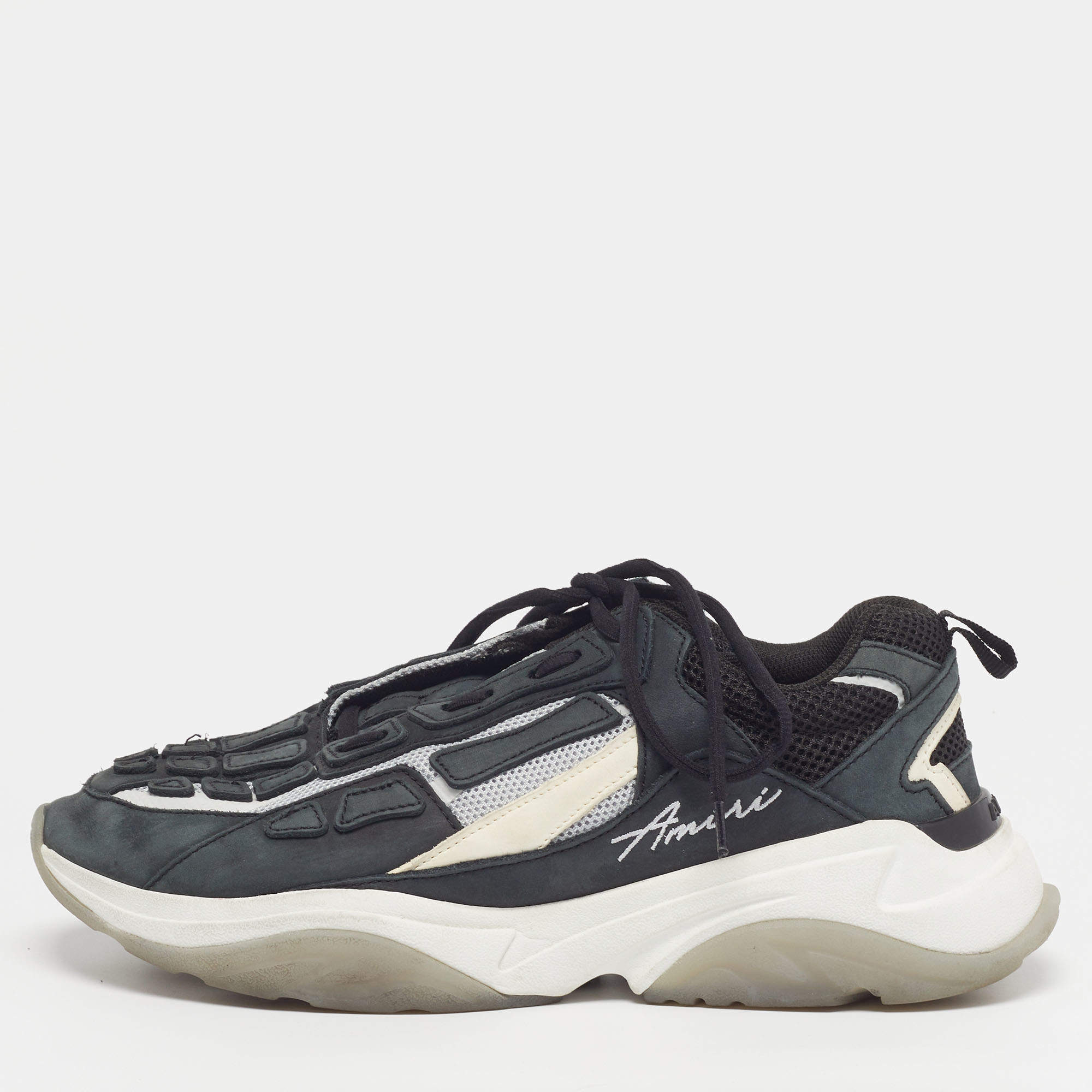 Pre Owned حذاء رياضي اميري بوني رانر مقاس 43 شبك ونوباك لونين منخفض من أعلى