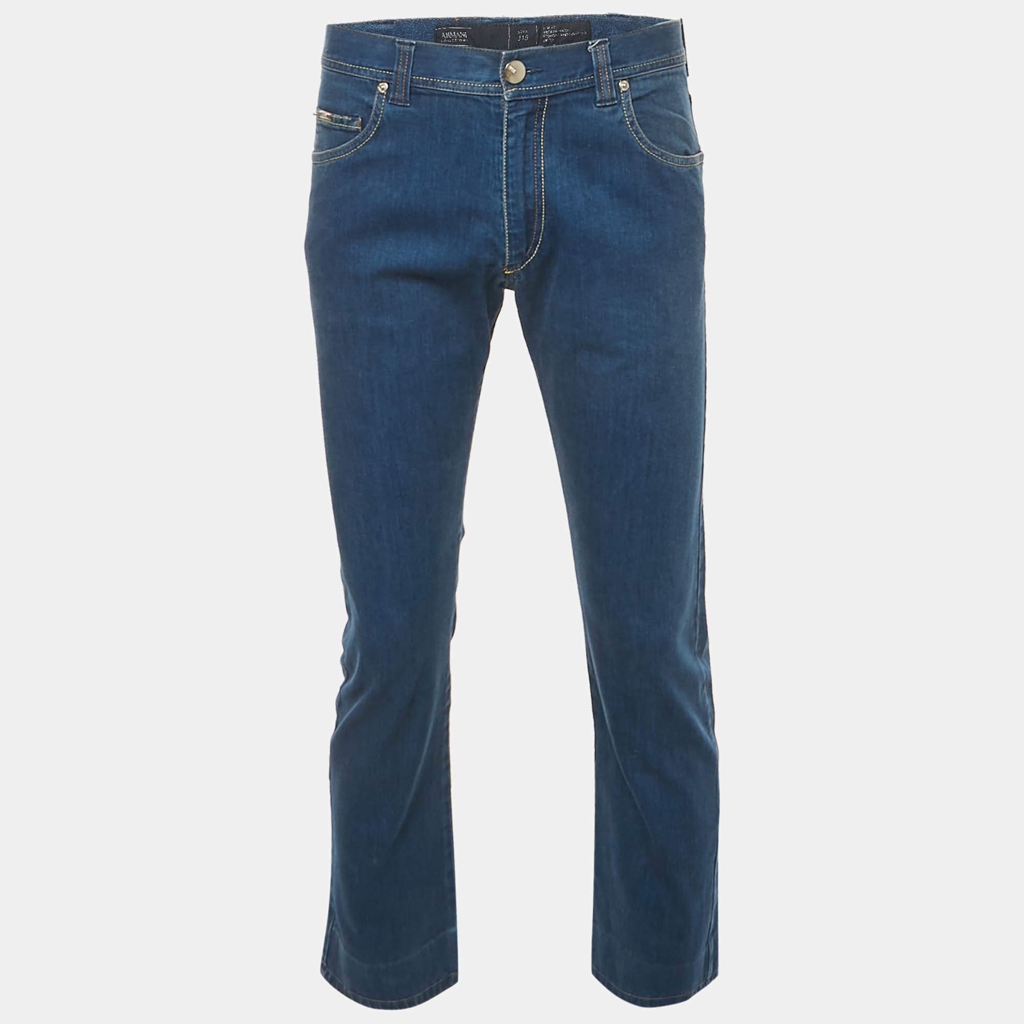 Pre Owned Armani Collezioni Blue Denim Slim Fit Jeans M Waist 32"