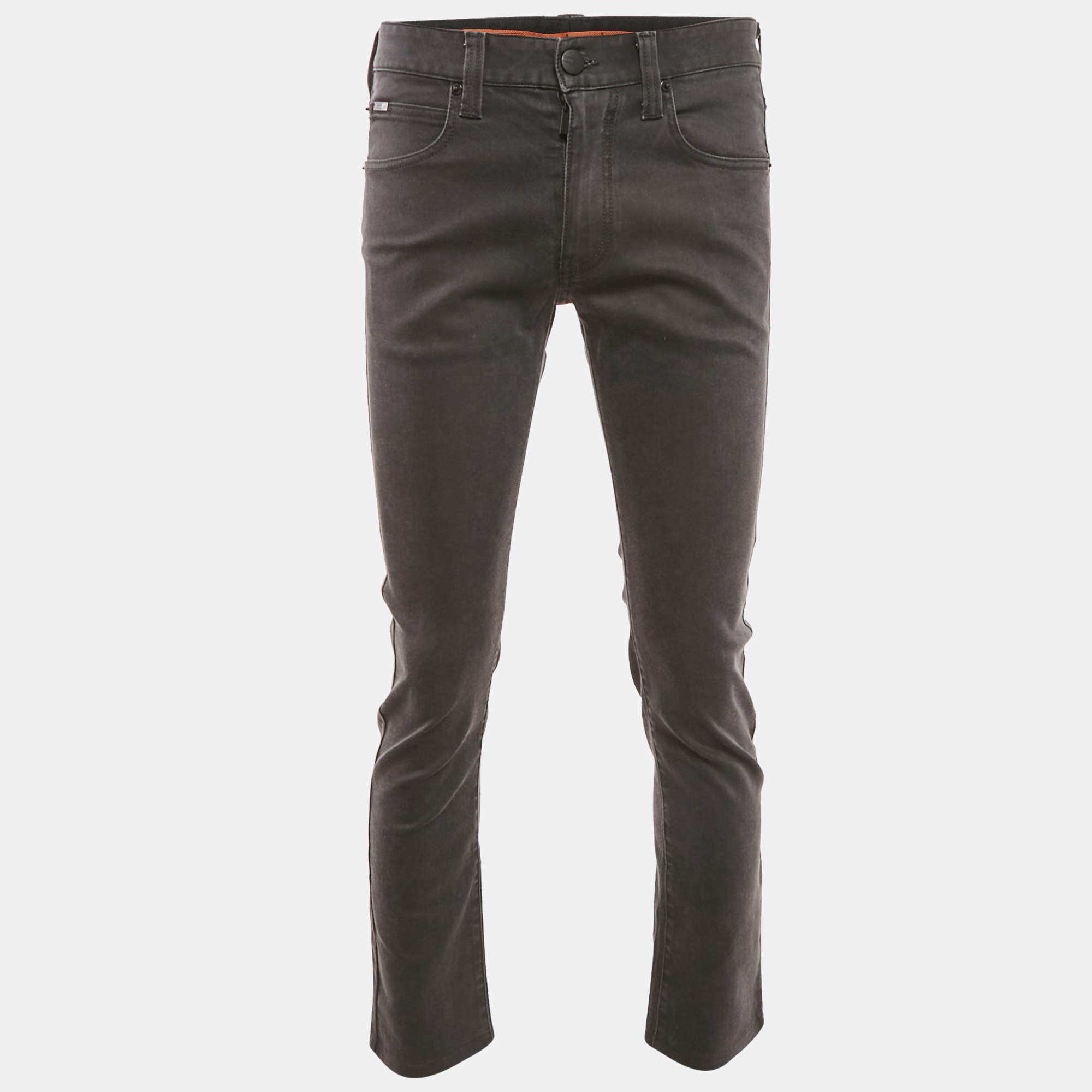 Pre Owned Armani Collezioni Grey Denim Slim Fit J06 Jeans M Waist 33"