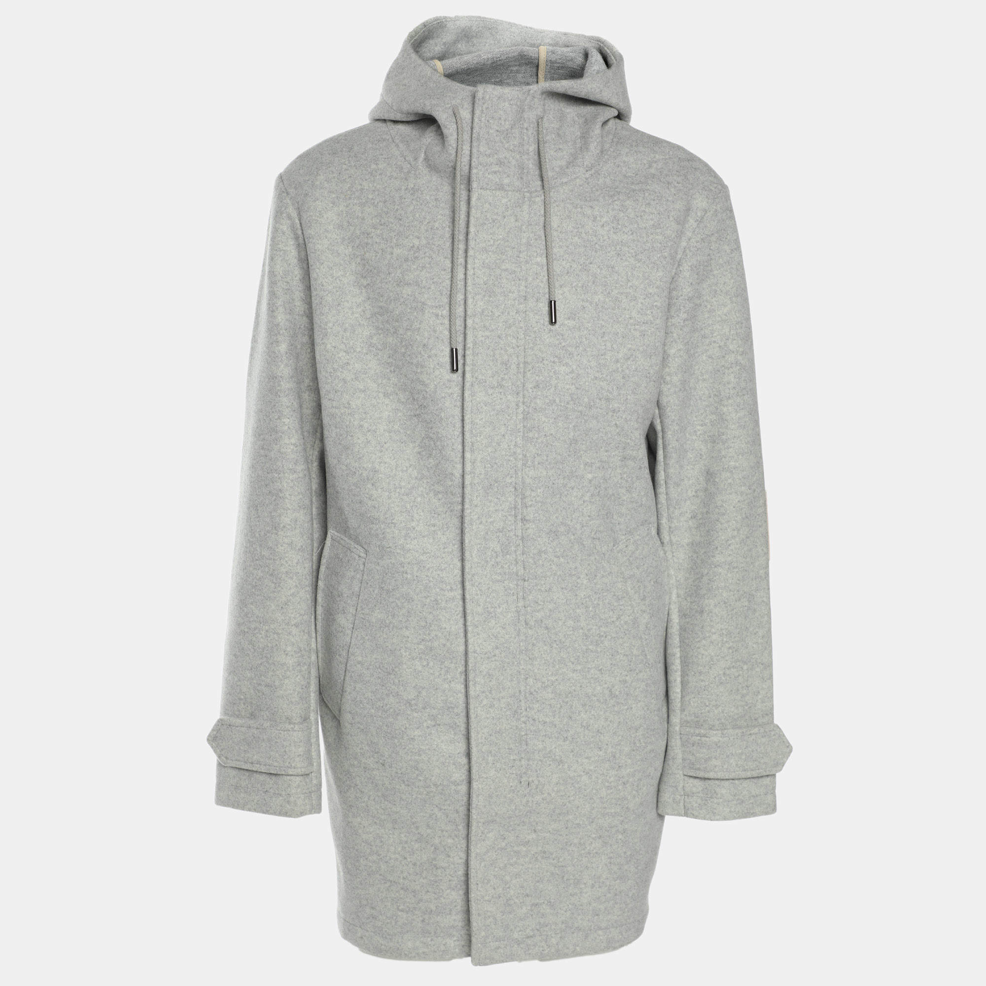 Atpco Grey Wool Blend Hooded Jacket L